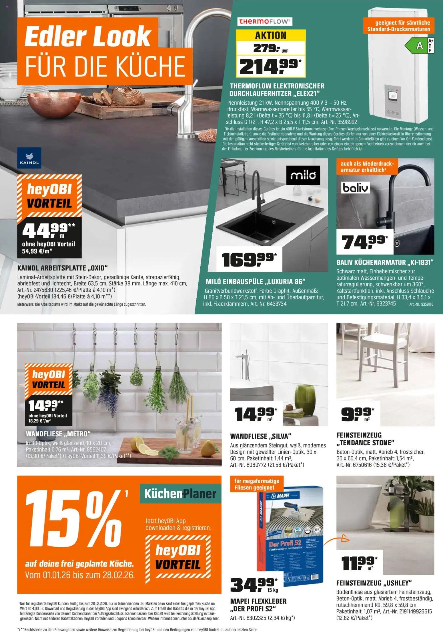 Obi Prospekt 	 – gültig ab 30.01.2026 | Seite: 6 | Produkte: Küche, Armatur, Wasser