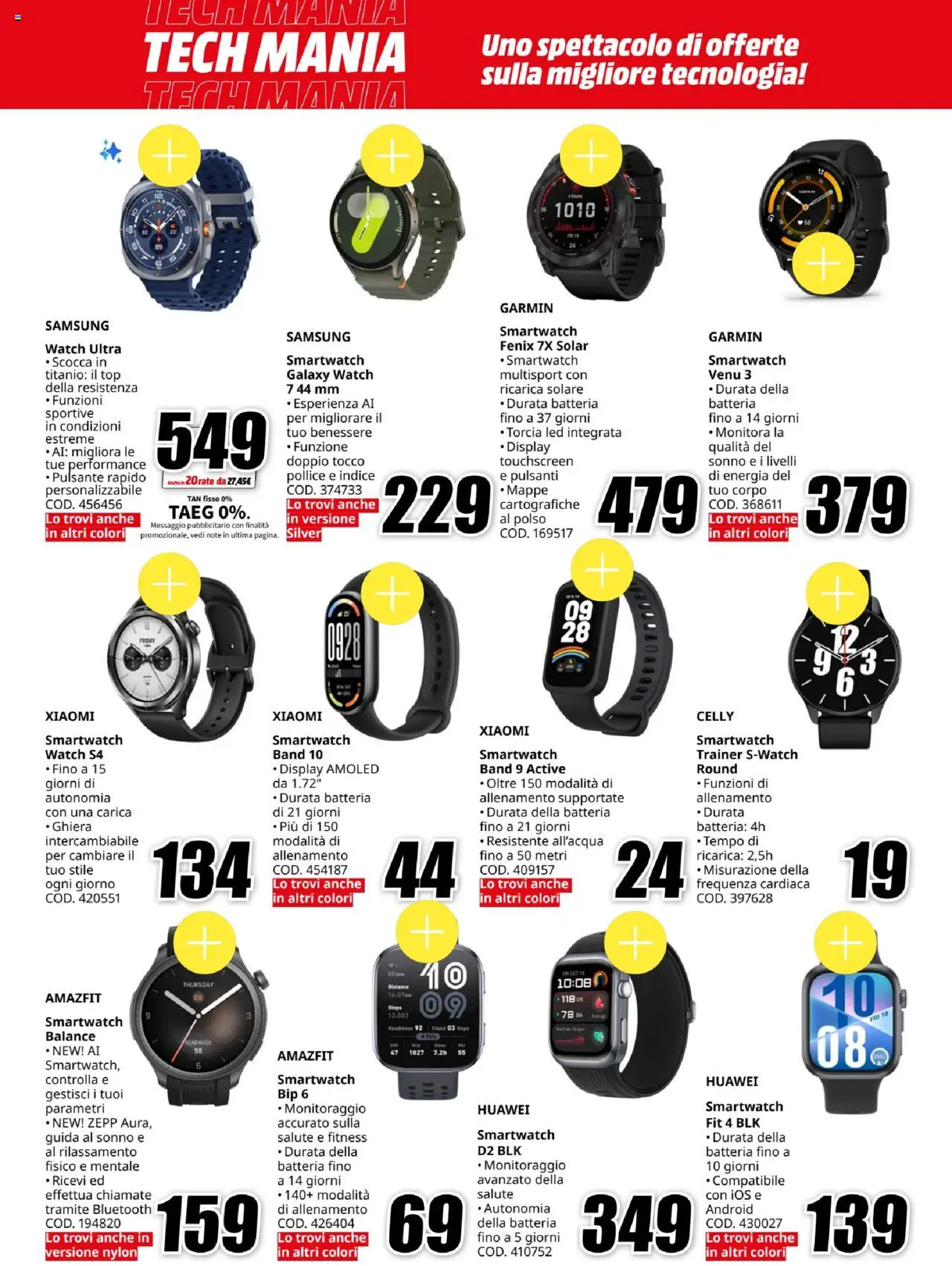 Volantino Media World del 15.09.2025 | Pagina: 18 | Prodotti: Xiaomi, Huawei, Batteria, Samsung