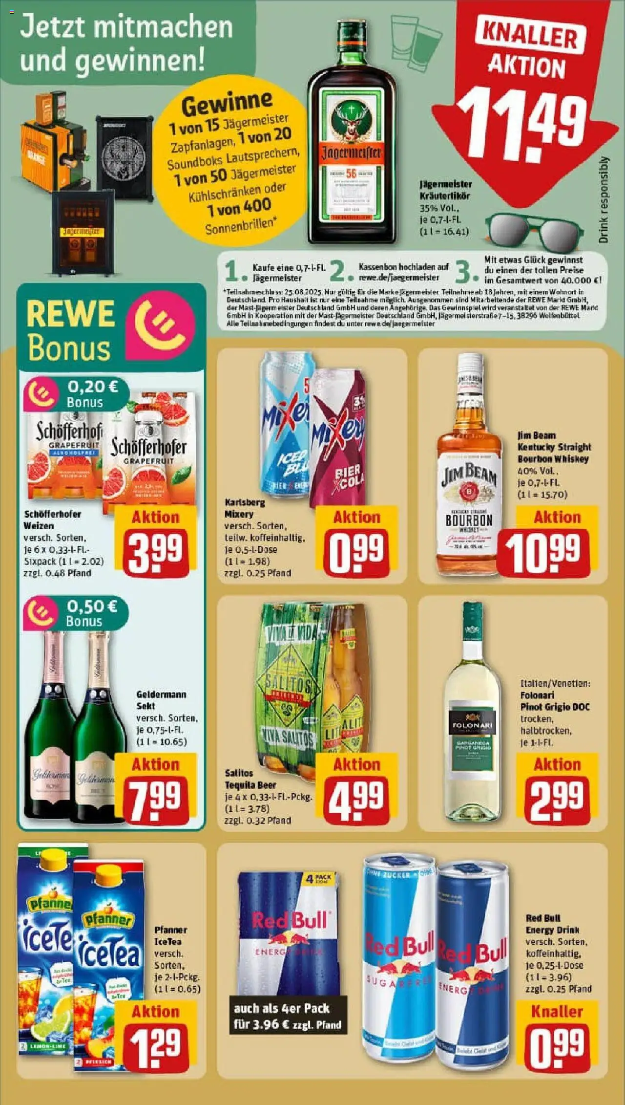 Rewe prospekt Wolfschlugen	 - gültig ab dem 11.08.2025 | Seite: 11 | Produkte: Jim beam, Energy, Jägermeister, Whiskey