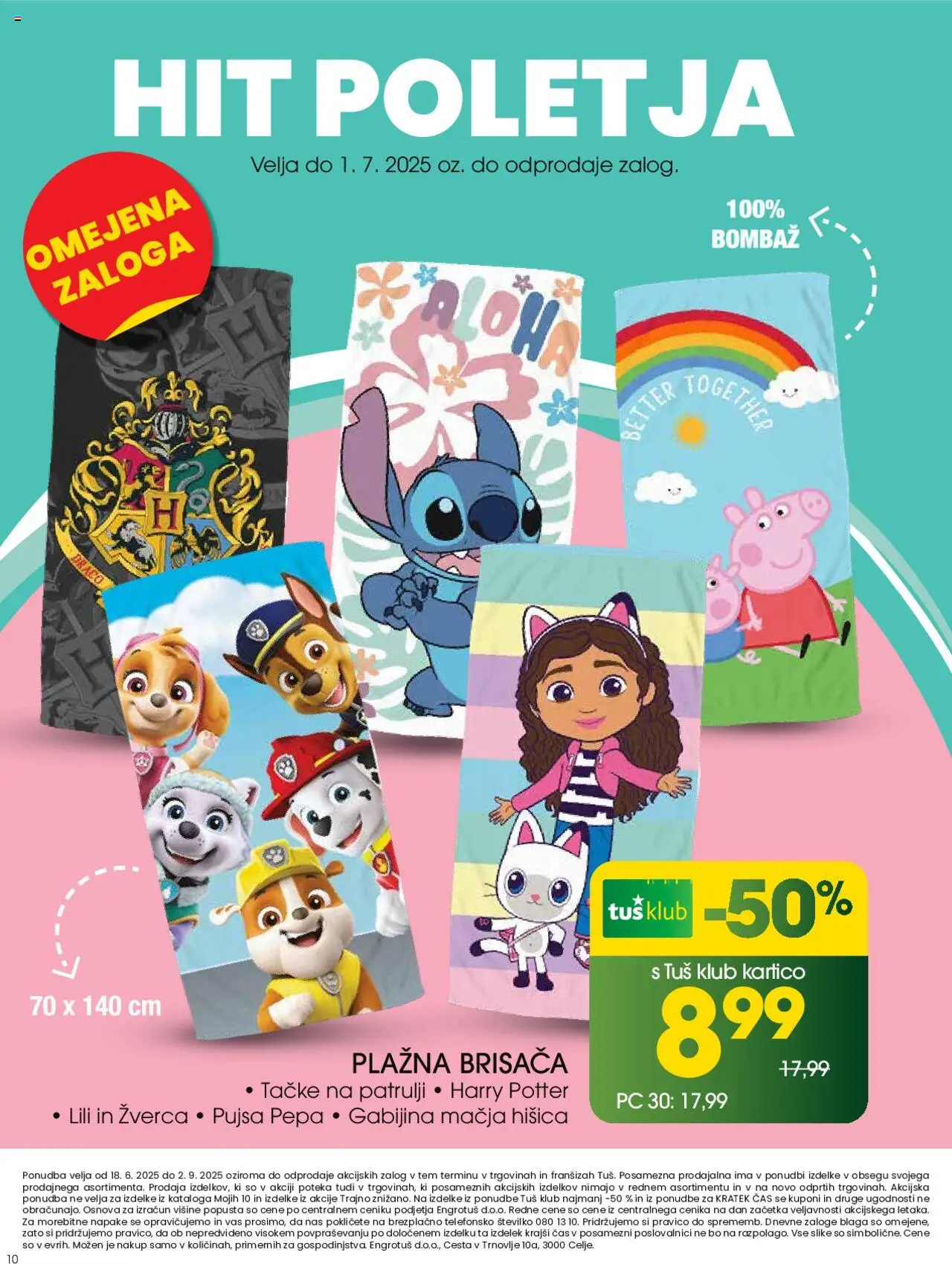 Tuš katalog brezskrbno poletje │ velja od 18.06.2025 | Stran: 10 | Izdelki: Brisača