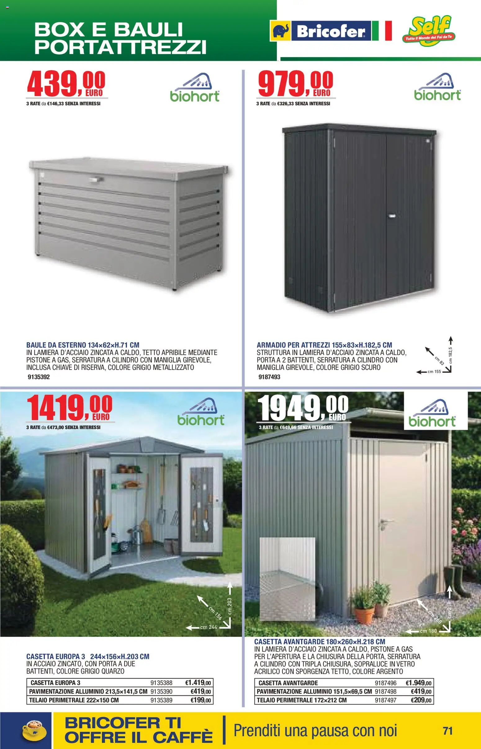 Volantino Self del 14.04.2026 | Pagina: 71 | Prodotti: Caffè, Tè, Alluminio, Armadio