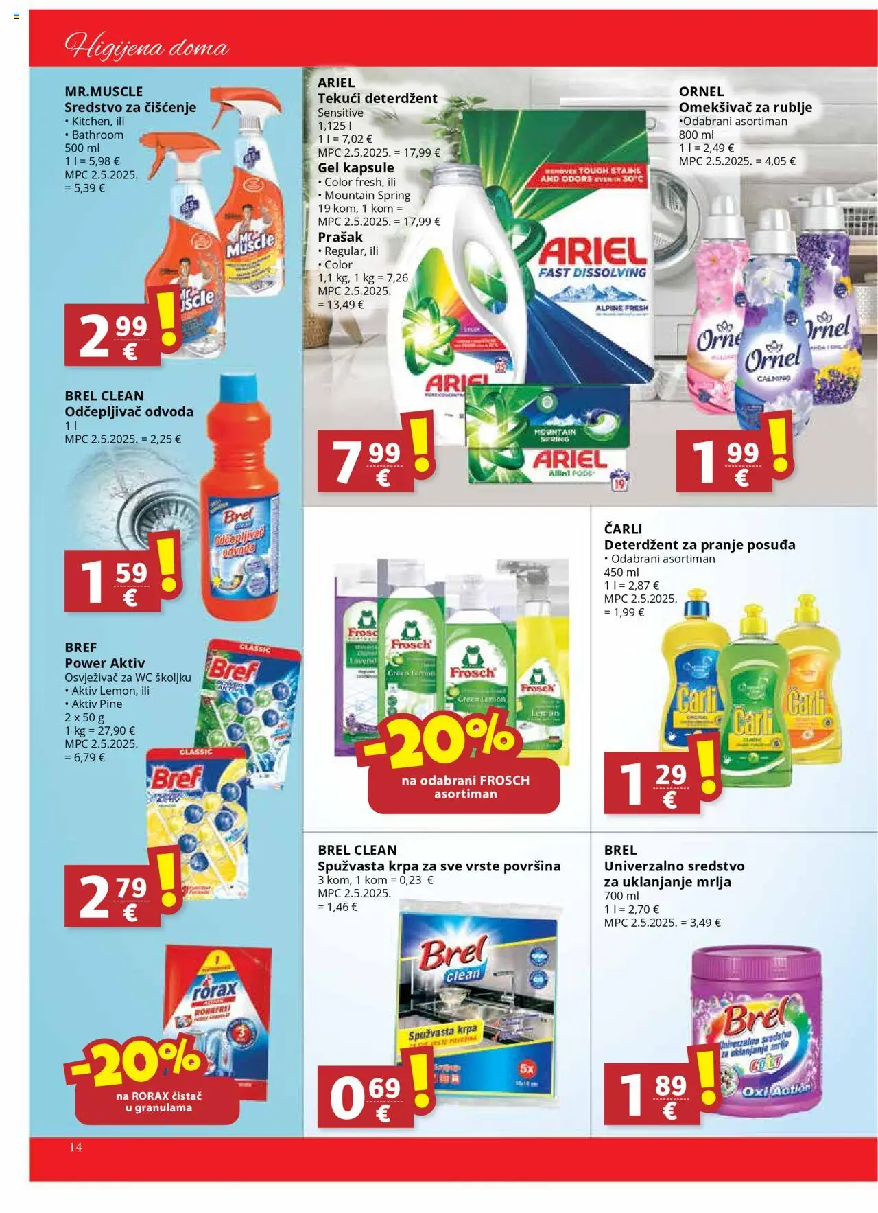Djelo katalog | vrijedi od 08.10.2025 | Stranica: 14 | Proizvodi: Omekšivač, Deterdžent, Tekući deterdžent, Ariel