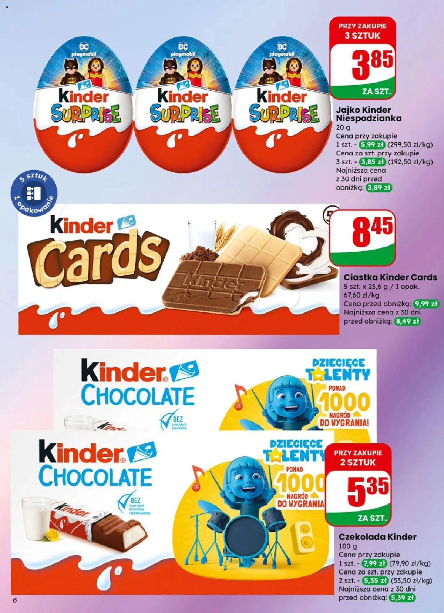 Dino Gazetka od 14.01.2026 | Strona: 6 | Produkty: Czekolada, Ciastka, Kinder cards