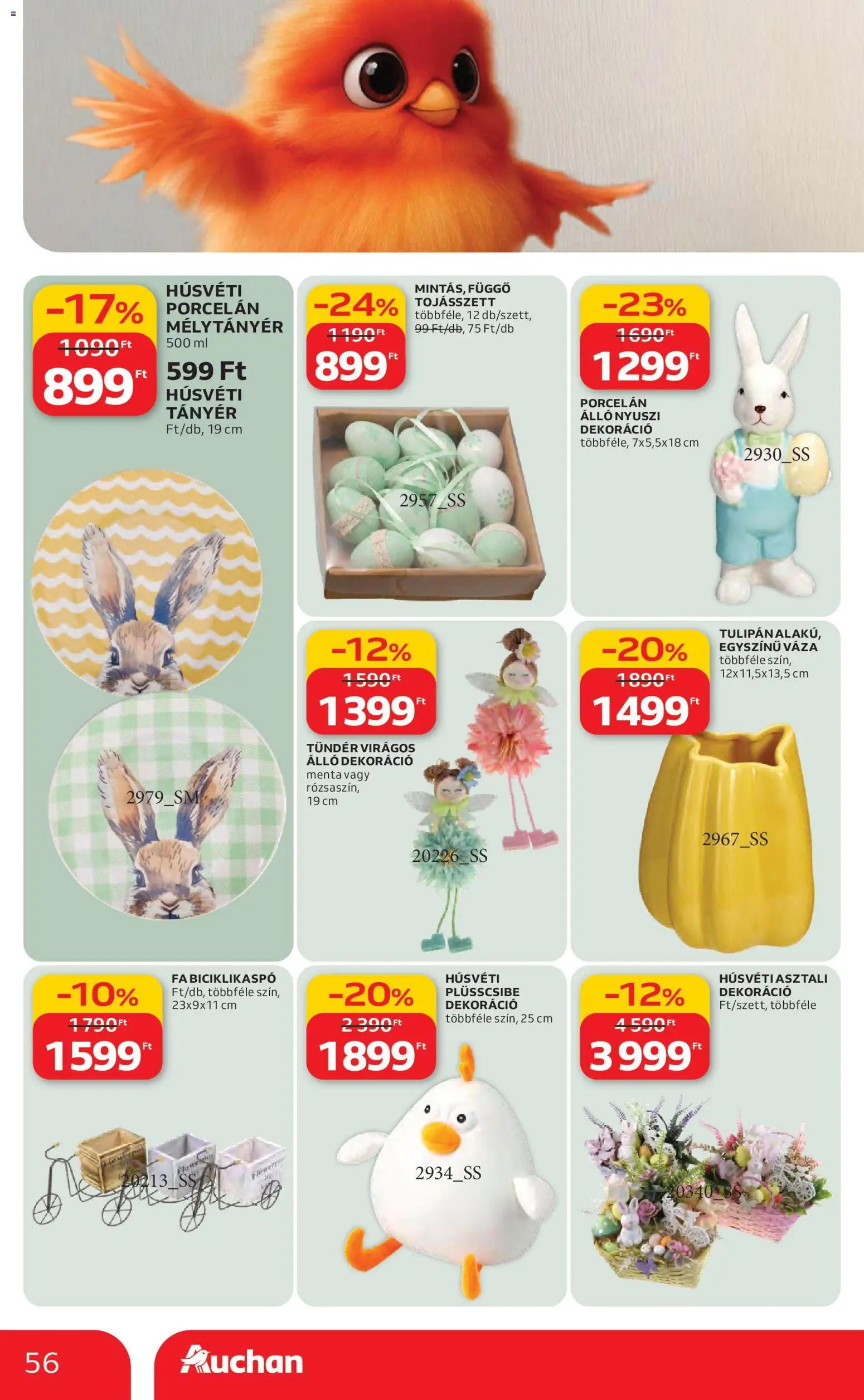 Auchan akciós ujság - amely érvényes a következő dátumtól: 19.03.2026 | Oldal: 56 | Termékek: Váza, Tányér, Dekoráció