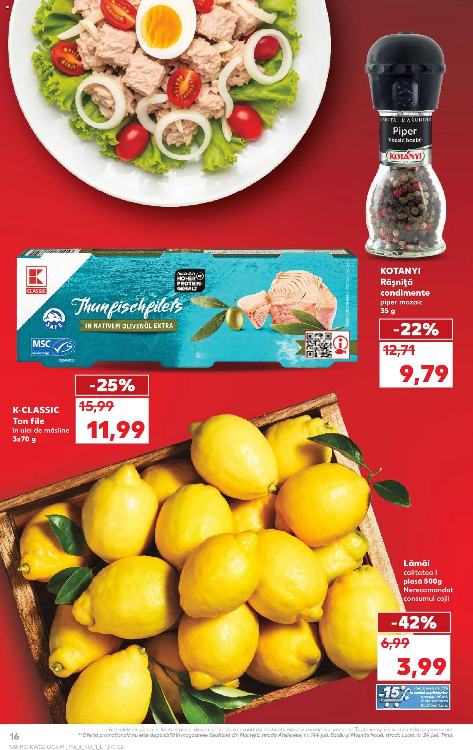 Noul catalog Kaufland – valabil de la 07.01.2026 | Pagină: 16 | Produse: Măsline, Ulei, Condimente, Piper