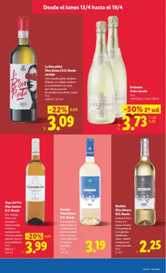 Vista previa Vega del Pas Vino blanco D.O. Rueda, Uva: Verdejo. Aroma con recuerdos a hierba cortada, ansiados y manzana verde. Una boca amplia, potente, fresca y muy equilibrada. 75 cl válido desde el 13.04.2026 | Página: 23