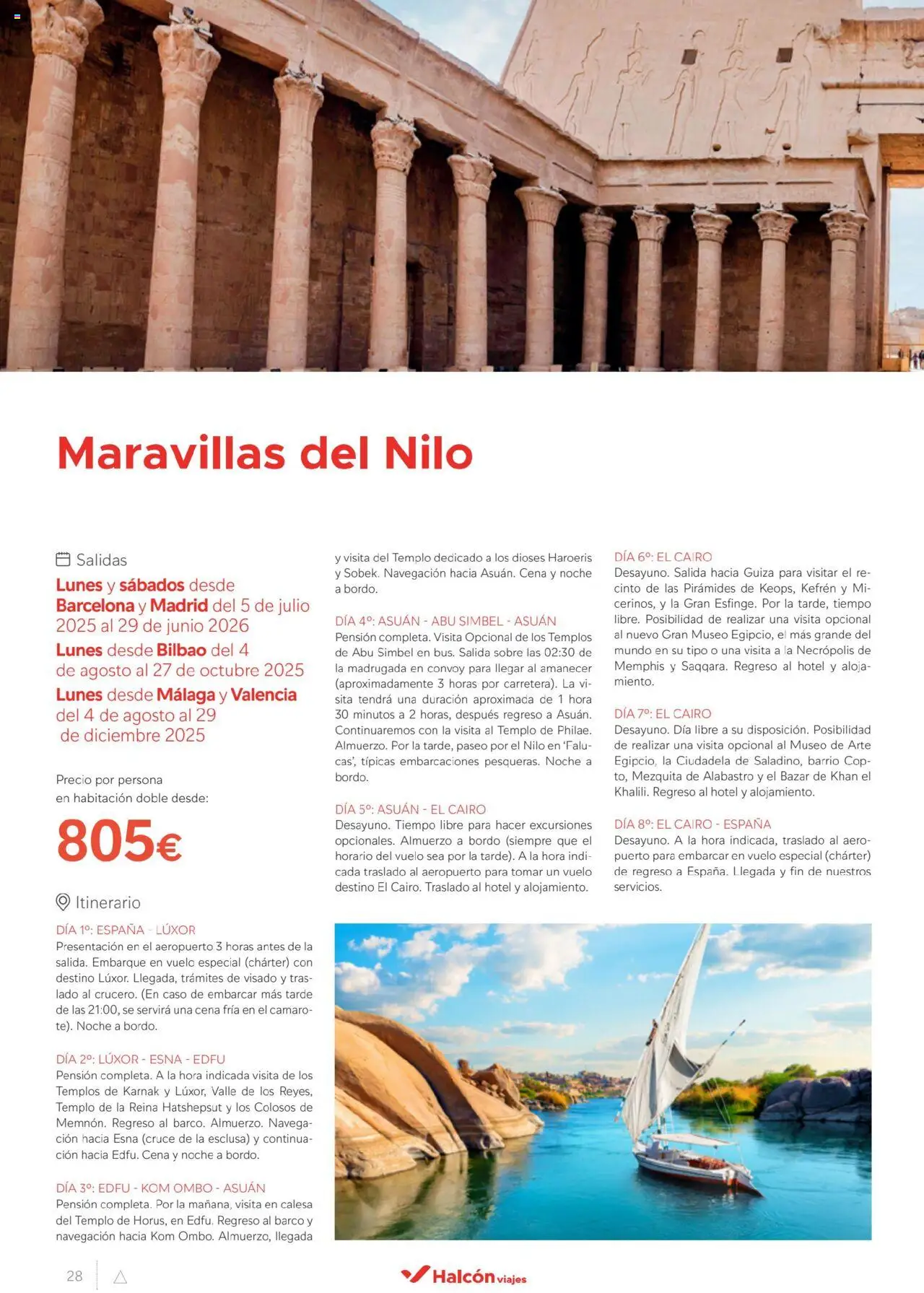 Halcón Viajes Egipto │ válido desde el 01.07.2025 | Página: 28 | Productos: Navegación