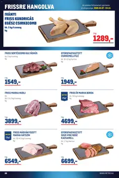 Metro Élelmiszer és Szezonális katalógus 2026/04 - amely érvényes a következő dátumtól: 07.04.2026 | Oldal: 20 | Termékek: Kacsamell, Sertéscomb, Csirkecomb