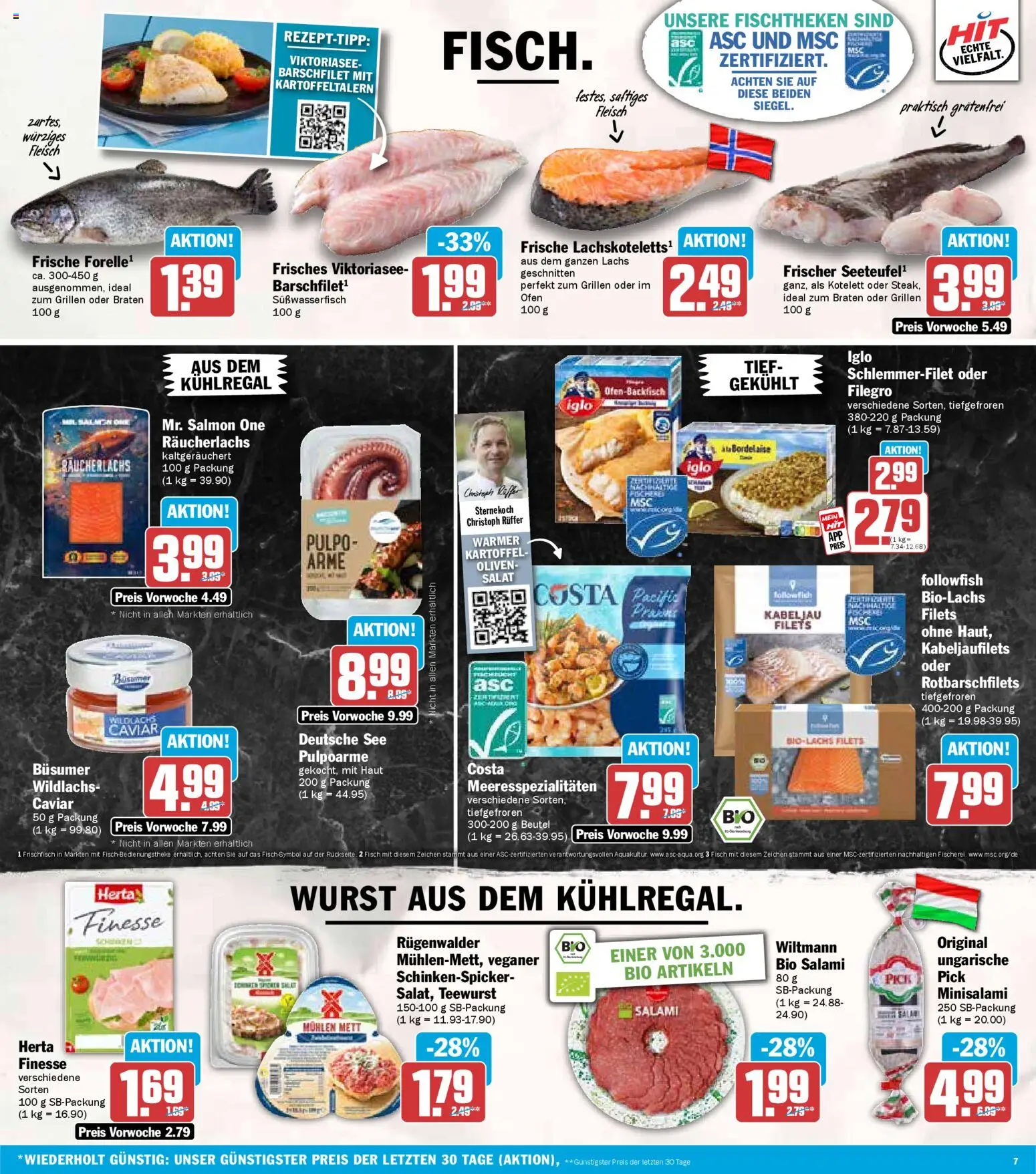 HIT - Berlin – gültig ab 27.10.2025 | Seite: 7 | Produkte: Ofen, Iglo, Räucherlachs, Salat
