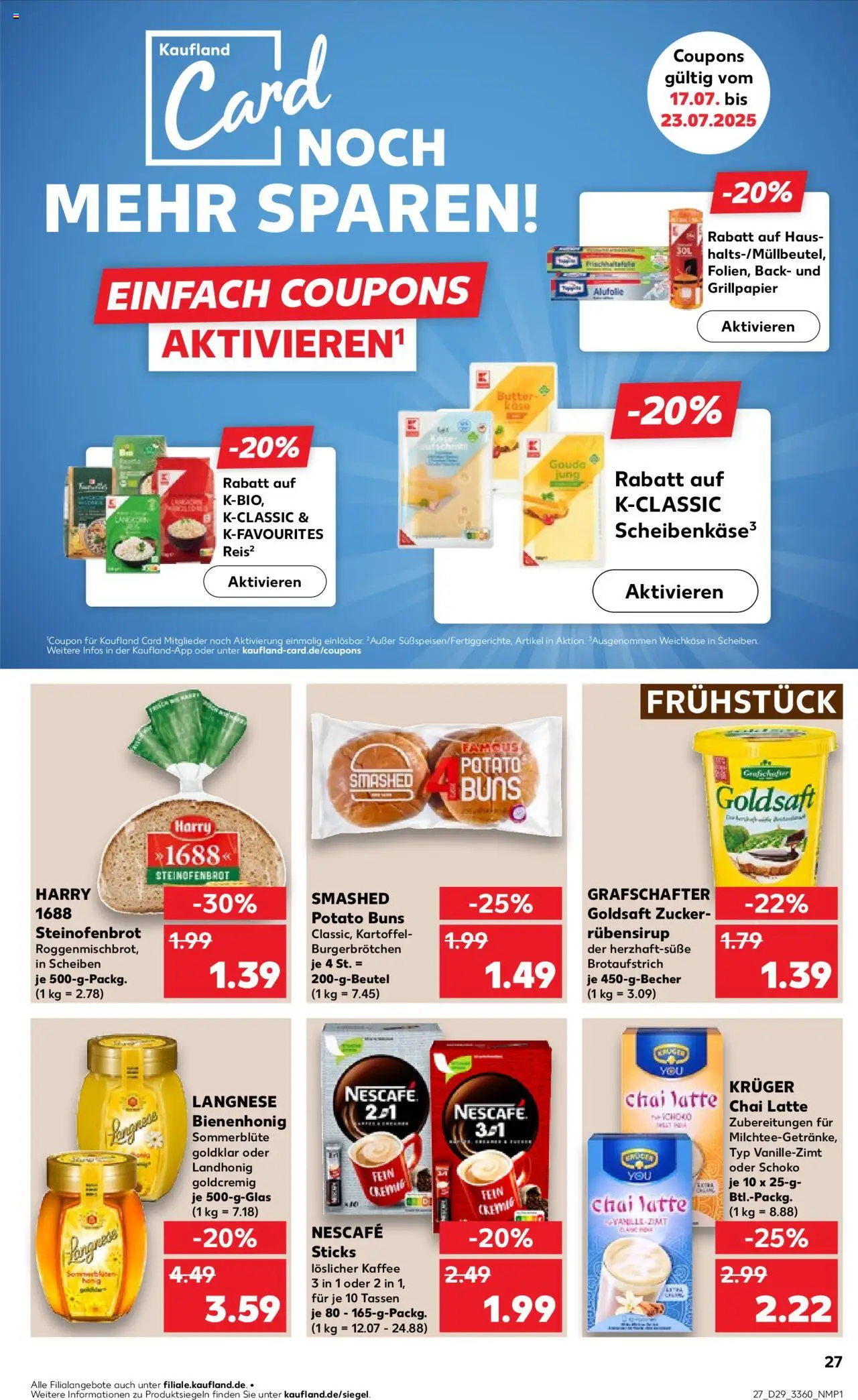 Kaufland prospekt Frankfurt (Oder)	 - gültig ab dem 17.07.2025 | Seite: 27 | Produkte: Grill, Langnese, Zucker, TV