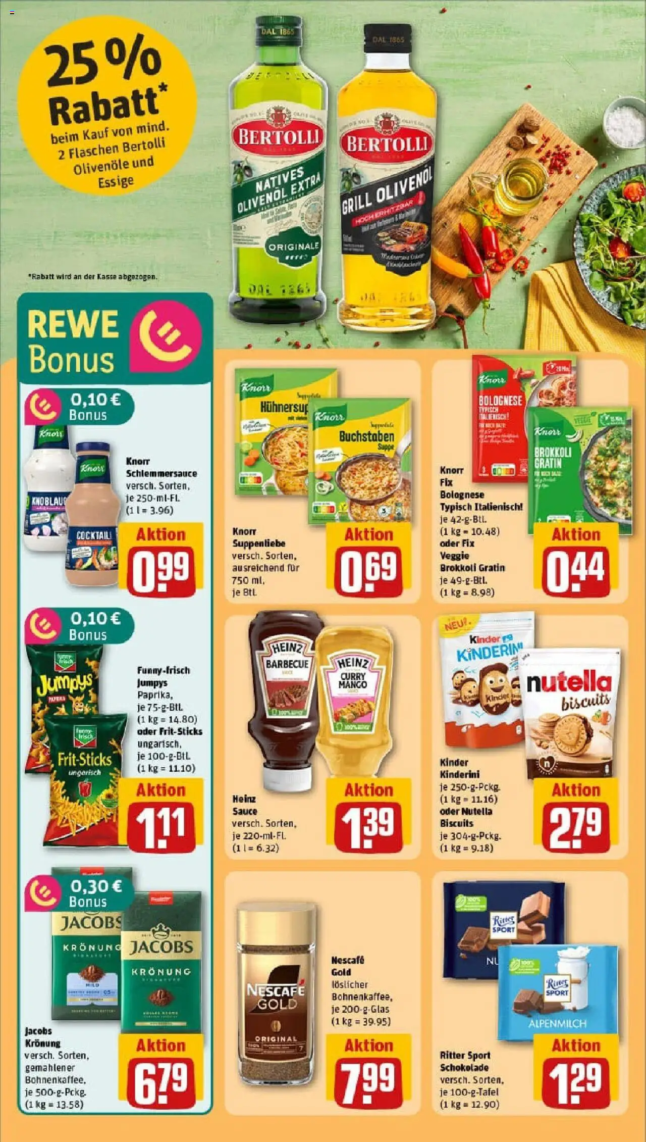 Rewe prospekt Frechen-Bachem	 - gültig ab dem 29.06.2025 | Seite: 25 | Produkte: Knorr fix, Ritter sport, Knorr, Nutella