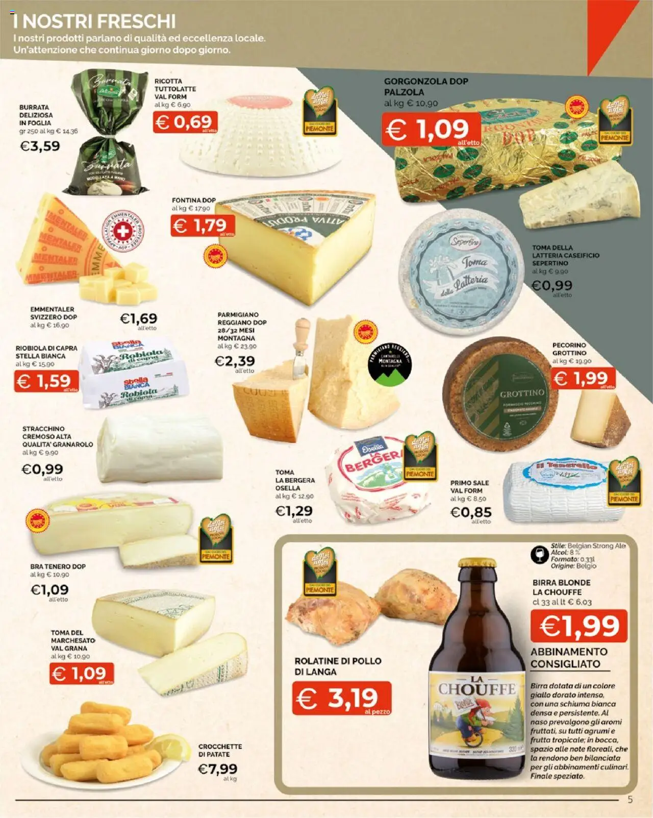 Volantino Mercatò del 13.10.2025 | Pagina: 5 | Prodotti: Pollo, Parmigiano, Robiola, Burrata