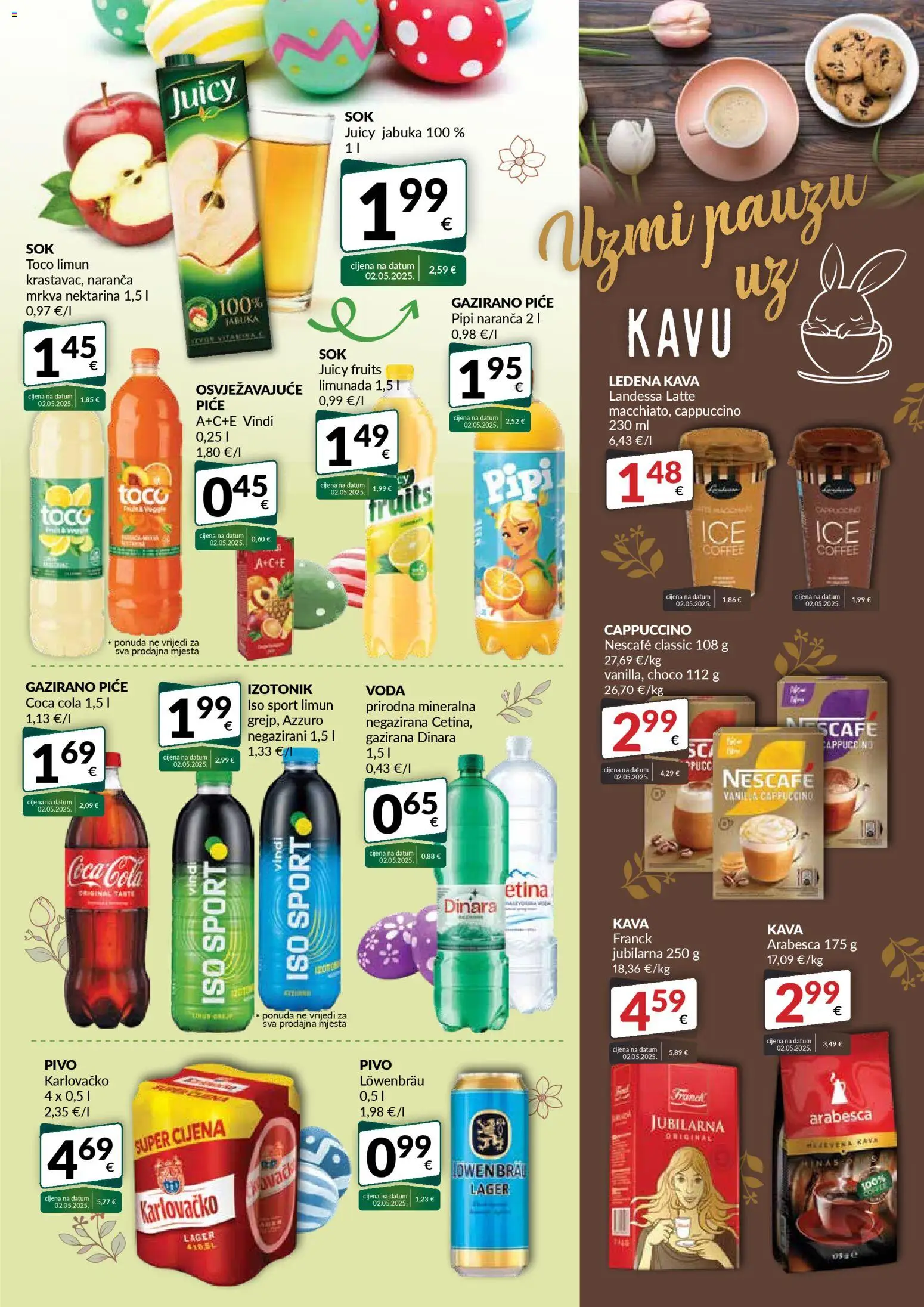 Bakmaz katalog | vrijedi od 01.04.2026 | Stranica: 11 | Proizvodi: Pivo, Arabesca, Cappuccino, Jabuka
