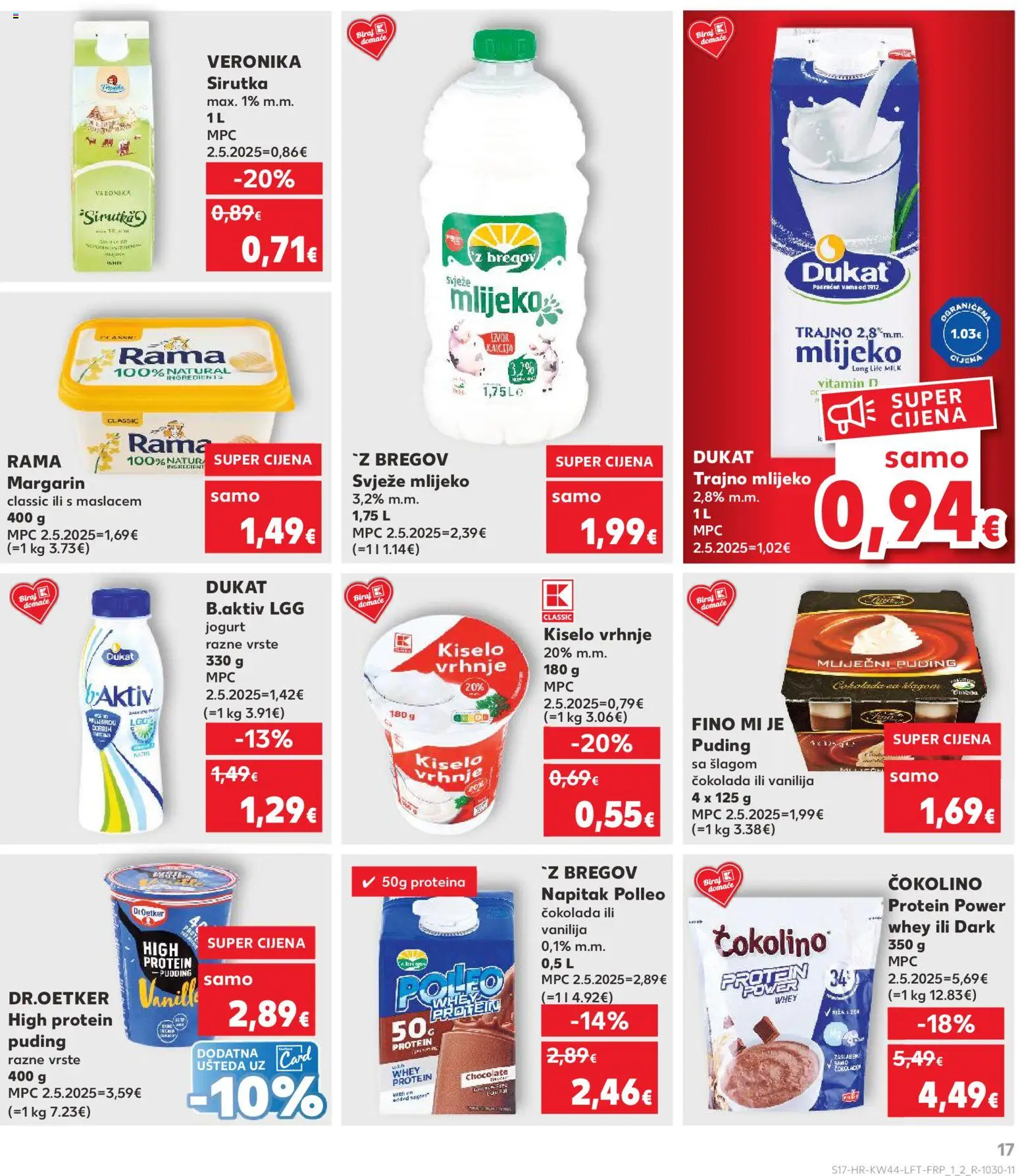 Kaufland katalog | vrijedi od 29.10.2025 | Stranica: 17 | Proizvodi: Protein puding, Jogurt, Puding, Margarin