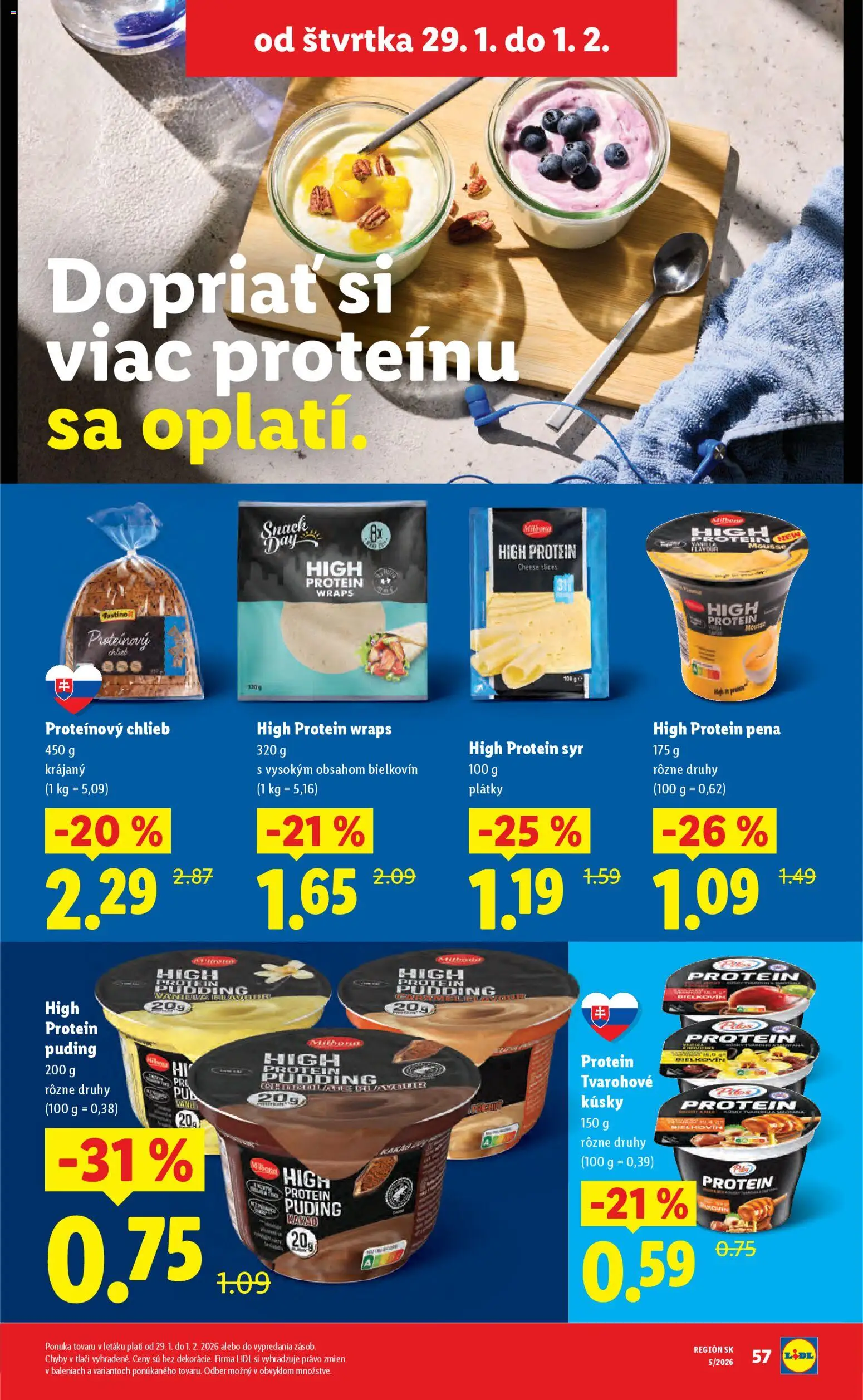 Nové Lidl akcie – leták je platný od 26.01.2026 | Strana: 69 | Produkty: Chlieb, Proteínový chlieb, Protein, Kakao