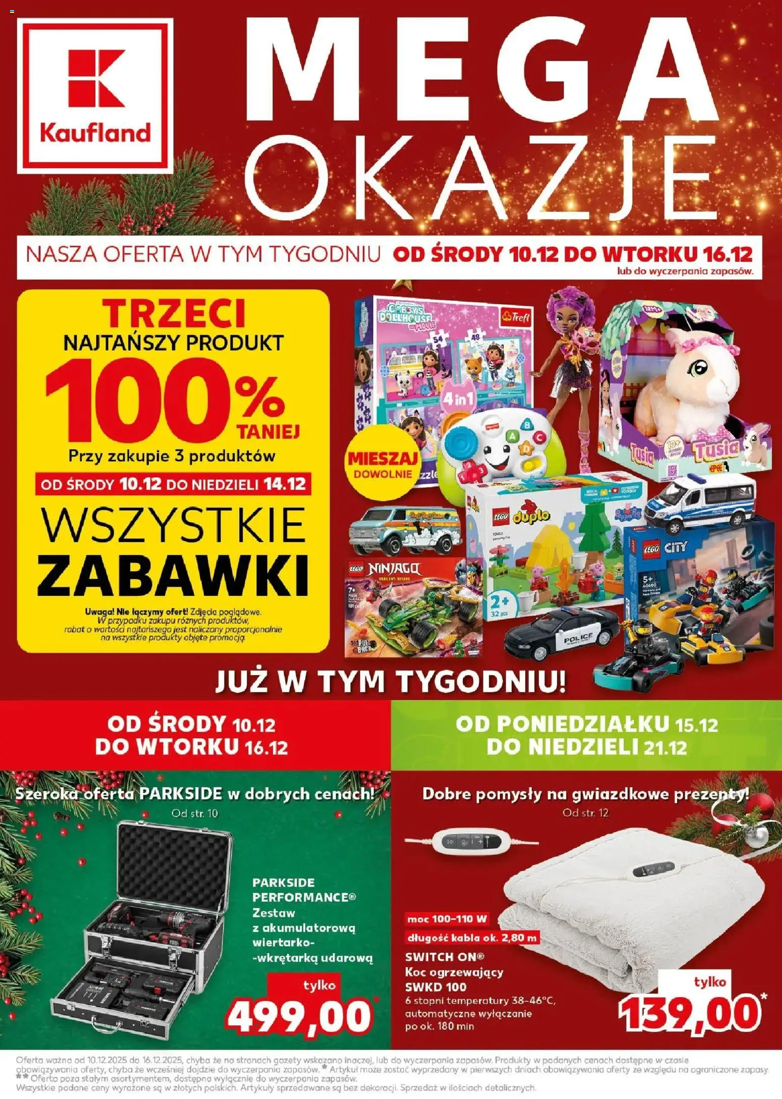 Kaufland gazetka - Mega okazje od 10.12.2025 | Strona: 1 | Produkty: PC, Koc, Lego