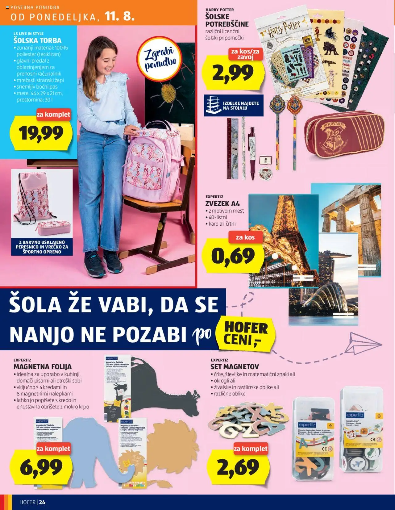 Hofer katalog │ velja od 07.08.2025 | Stran: 24 | Izdelki: Racunalnik, Torba, Zvezek, Folija
