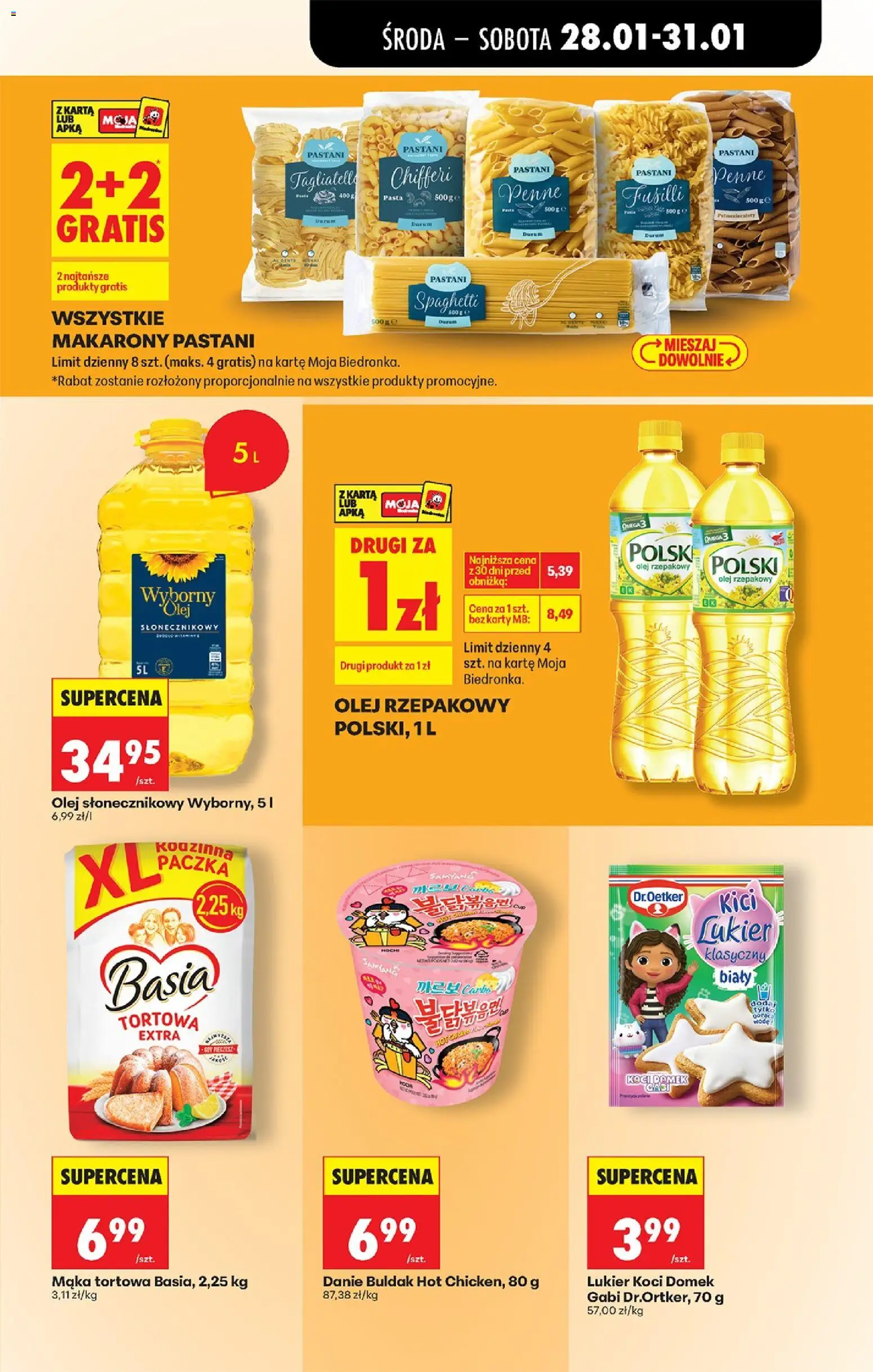 Biedronka gazetka - Oferta w tym tygodniu od 28.01.2026 | Strona: 45 | Produkty: Penne, Makarony, Tagliatelle, Cukier