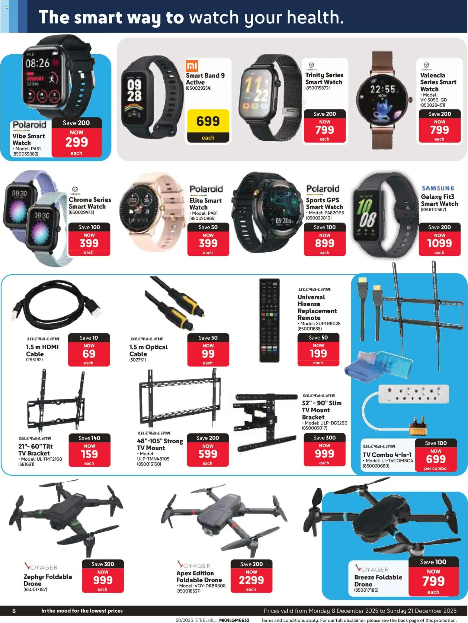 New Makro catalogue – valid from 08.12.2025 | Page: 6 | Products: Watch, Cable, TV, Remote