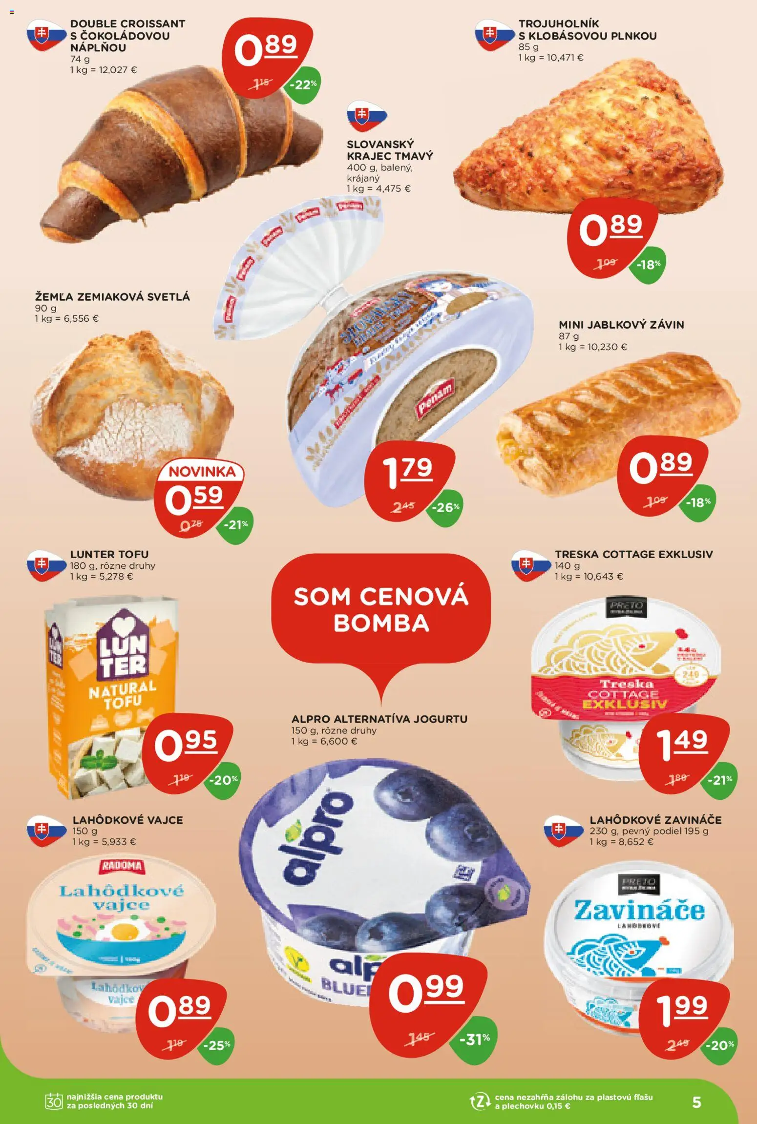 Nové Terno akcie – leták je platný od 30.04.2026 | Strana: 5 | Produkty: Croissant, Tofu, Alpro, Svetlá