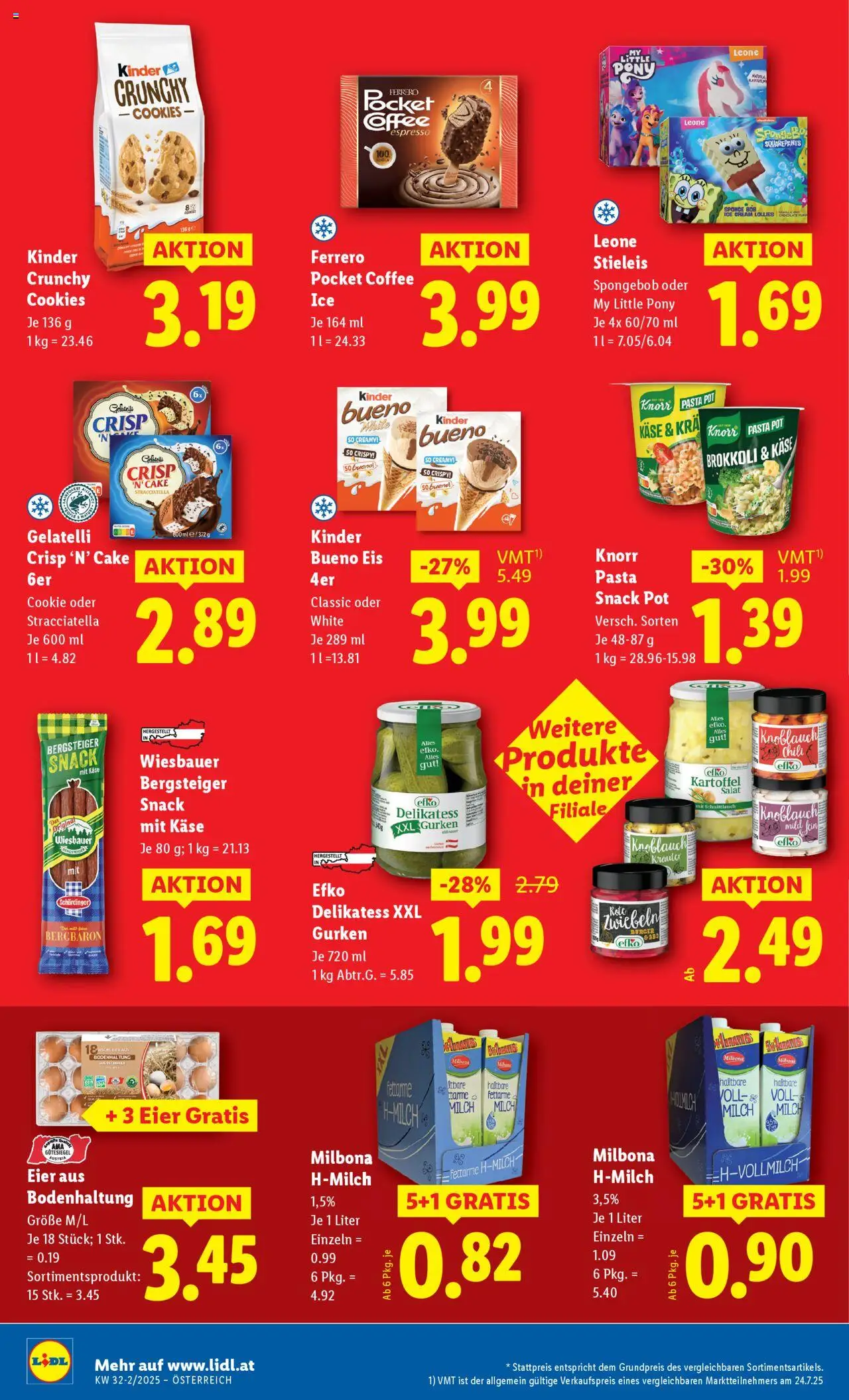 Lidl Flugblatt - Altenmarkt im Pongau, St. Johann im Pongau, Zell am See gültig ab 07.08.2025 | Seite: 10 | Produkte: Pasta, Gurken, Salat, Eier