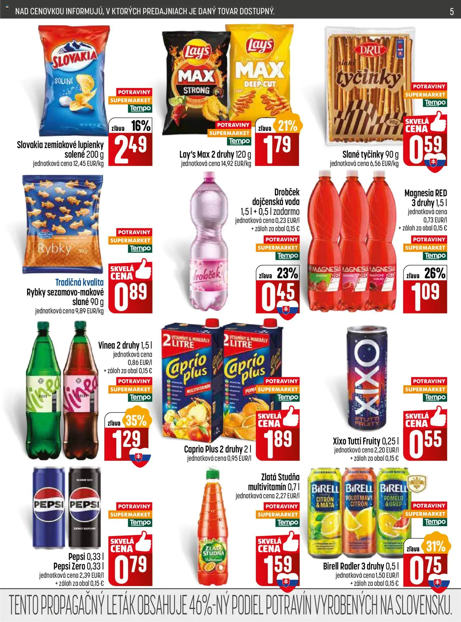 Nové COOP Jednota akcie – leták je platný od 01.01.2026 | Strana: 5 | Produkty: Radler, Magnesia, Pepsi, Pomelo