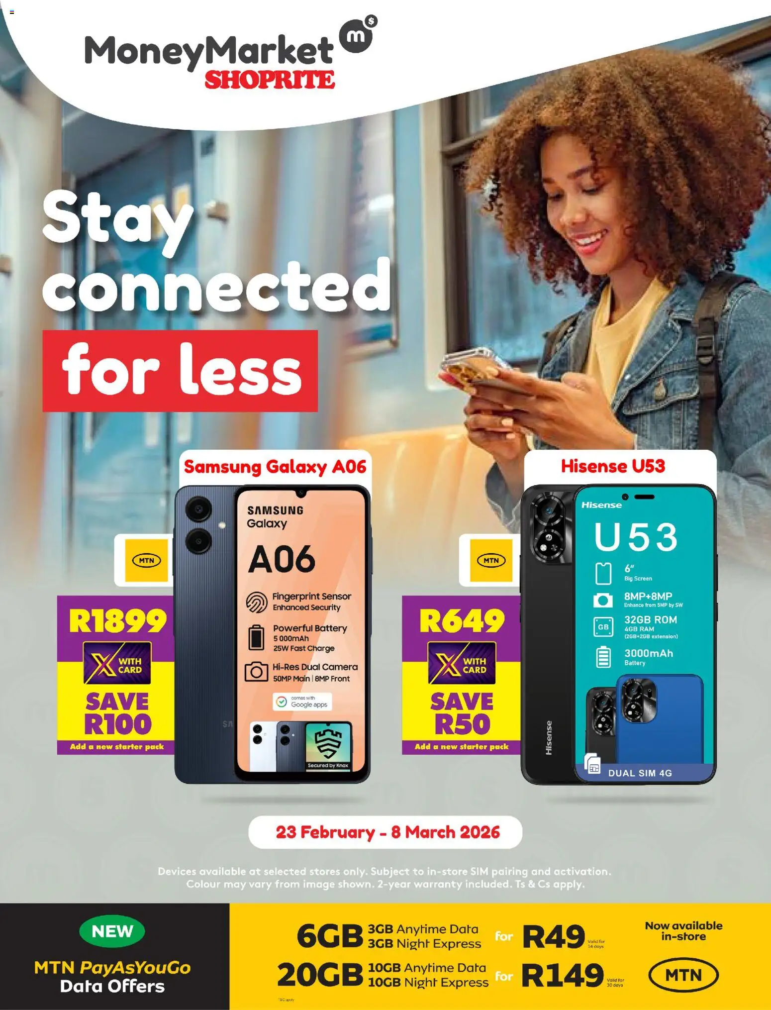 New Shoprite catalogue – valid from 23.02.2026 | Page: 1 | Products: Data, Sim, Camera, Battery