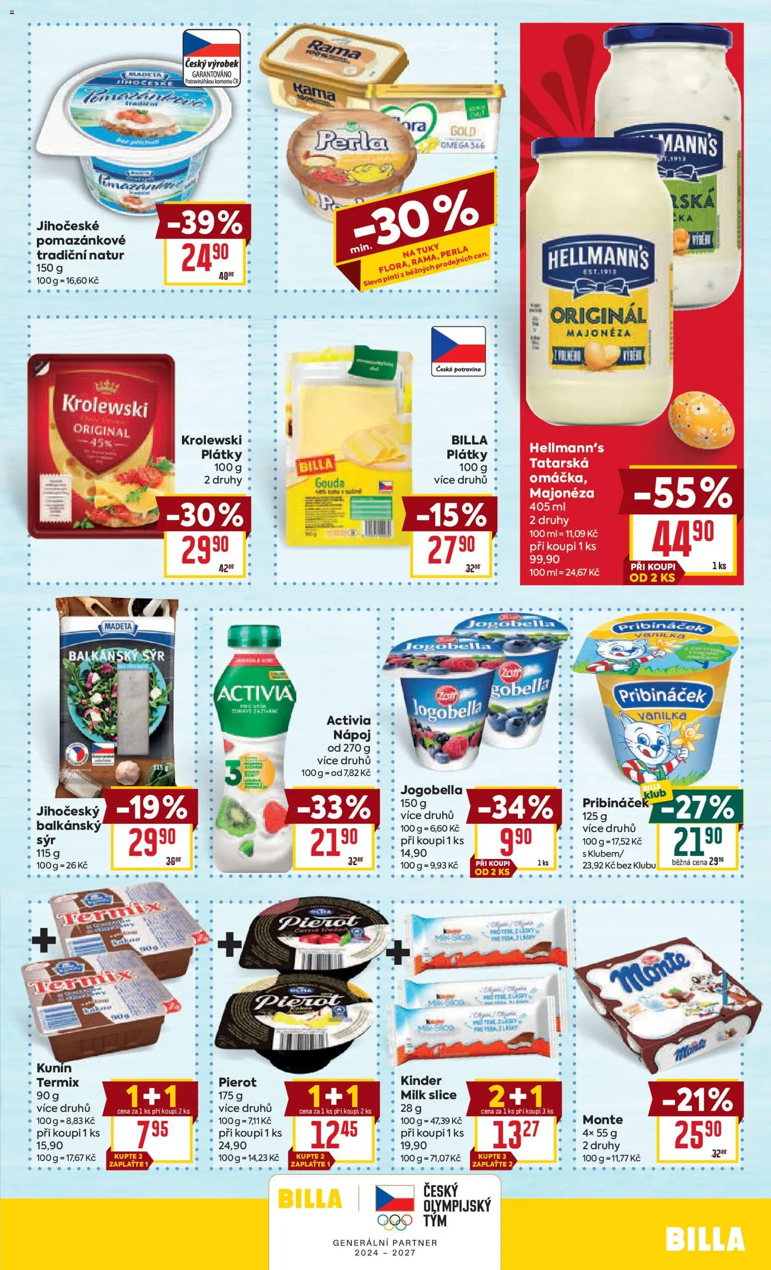 Billa Velký leták od 25.03.2026 | Strana: 17 | Produkty: Pribináček, Omega, Hellmann's, Kinder