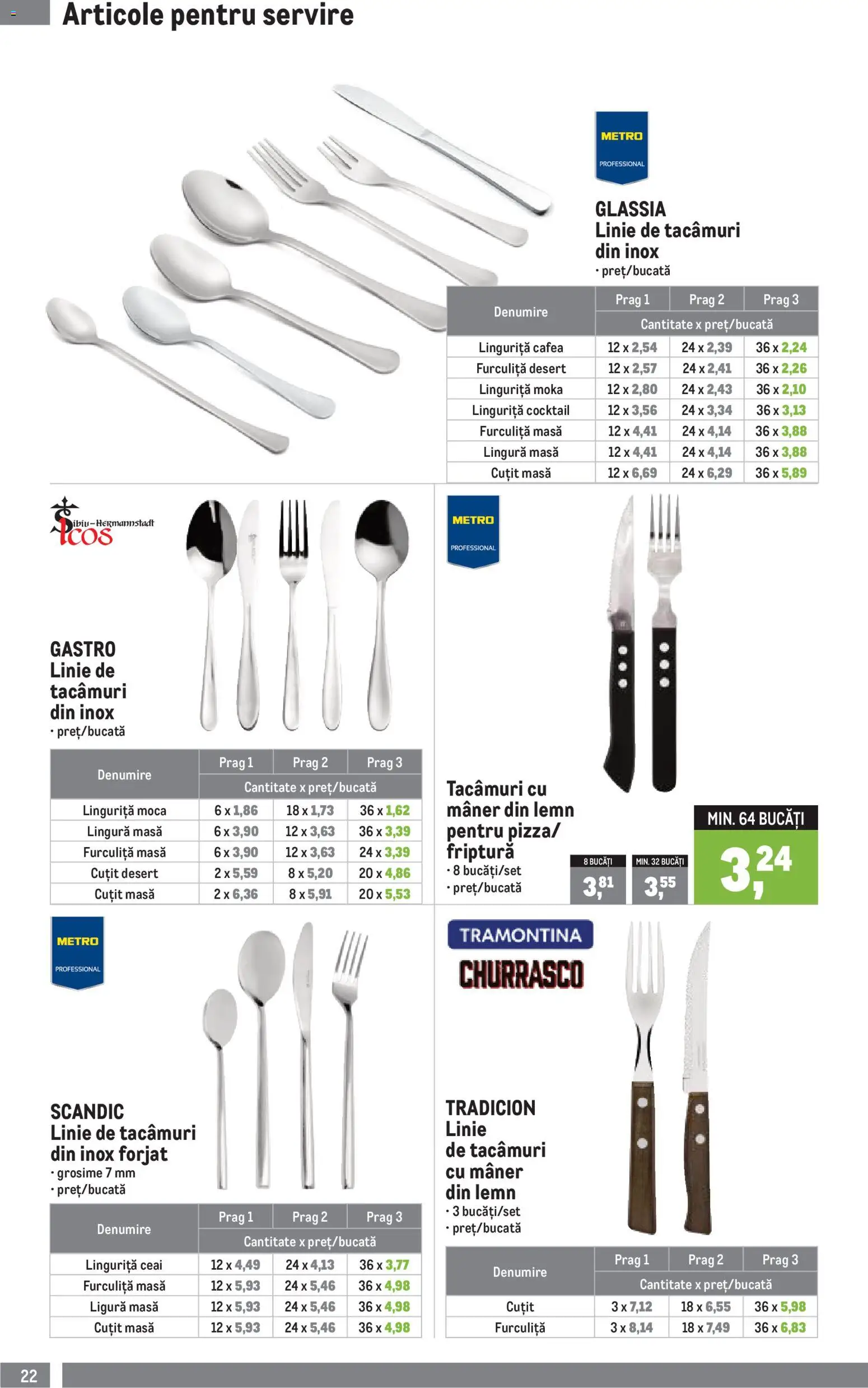 Noul catalog Metro – valabil de la 05.01.2026 | Pagină: 22 | Produse: Masă, Cuțit, Cocktail, Ceai