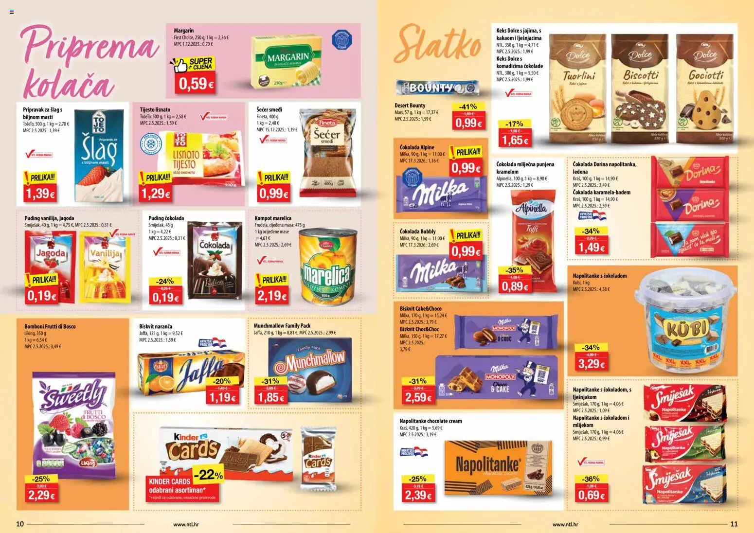 NTL katalog | vrijedi od 22.04.2026 | Stranica: 6 | Proizvodi: Čokolada, Margarin, Bomboni, Kompot