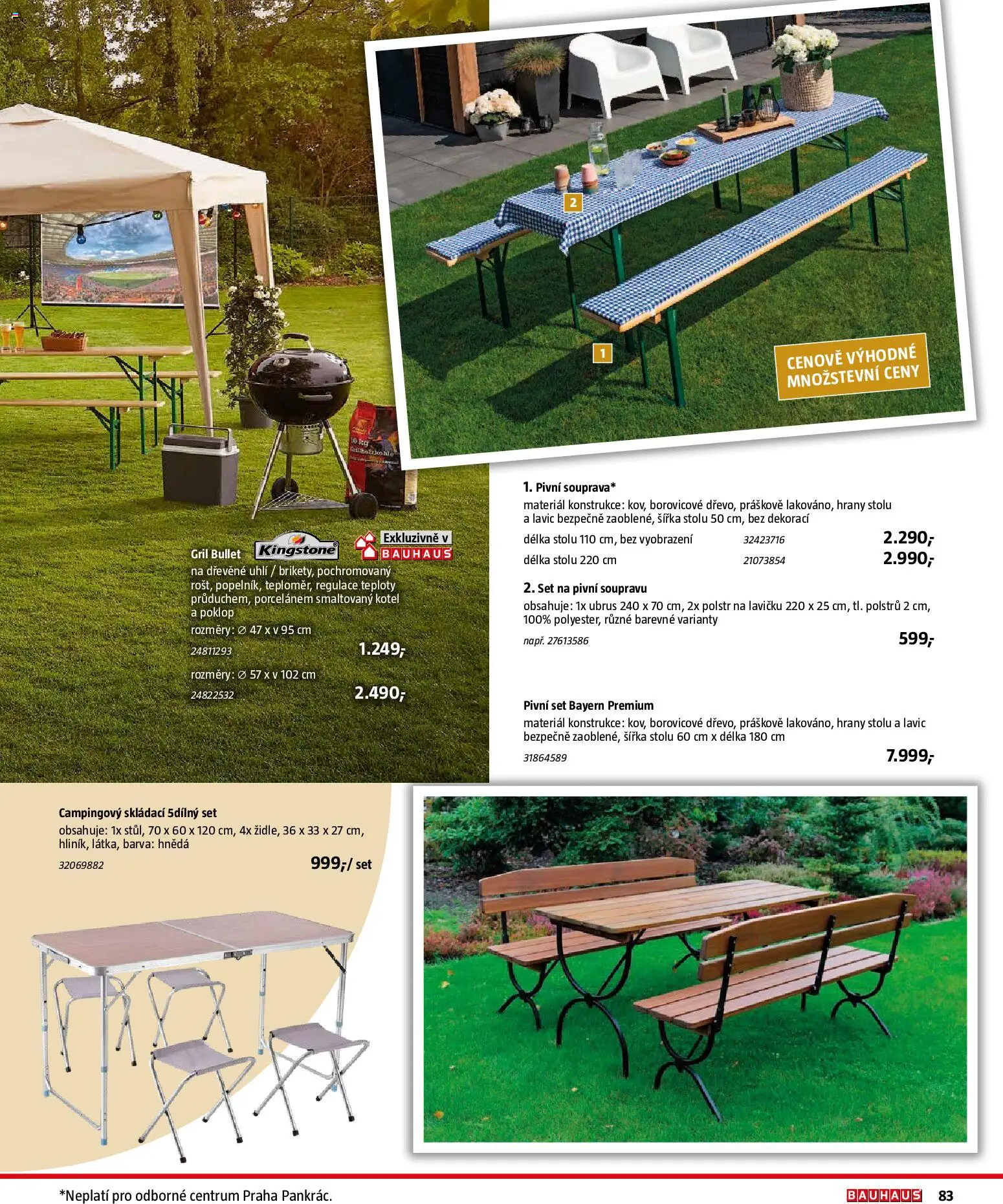 Bauhaus katalog Záhradní nábytek od 08.04.2026 | Strana: 83 | Produkty: Dřevěné uhlí, Gril, Ubrus