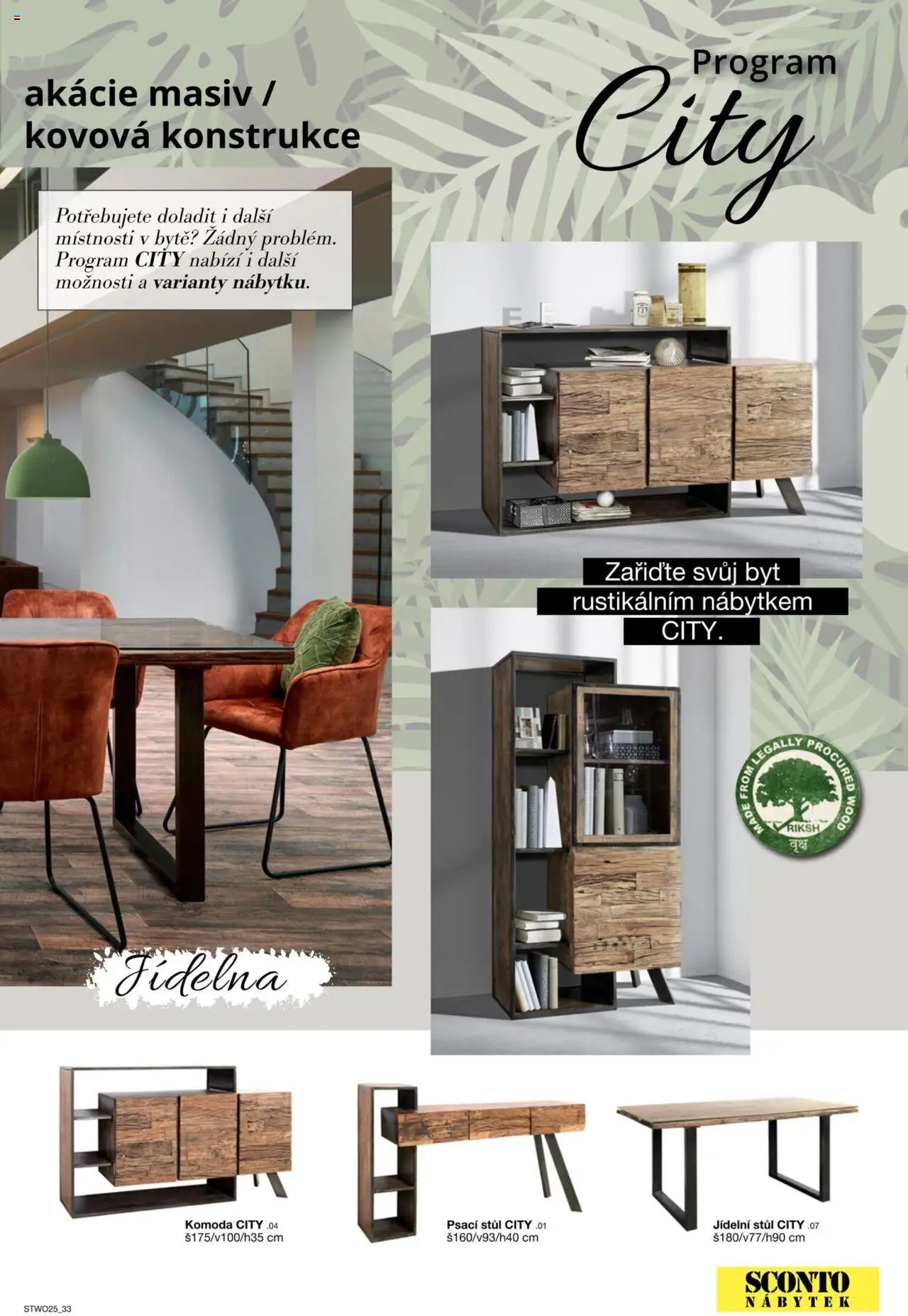 Sconto nábytek katalog - Nábytek z masivu od 01.01.2025 | Strana: 33 | Produkty: Nábytek, Komoda, Stůl, Psací stůl