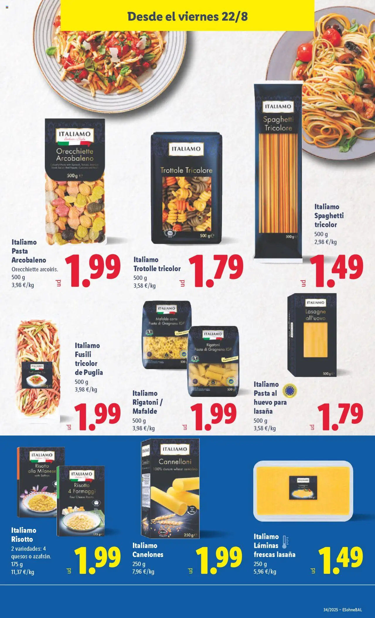 Lidl catálogo BCN │ válido desde el 18.08.2025 | Página: 33 | Productos: Pasta, Lasaña, Canelones