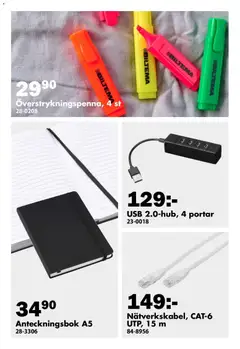 Biltema erbjudanden - Förhandsvisning av reklamblad från butik Biltema aktuell från 09.03.2026 | Sida: 13 | Produkter: Anteckningsbok, USB