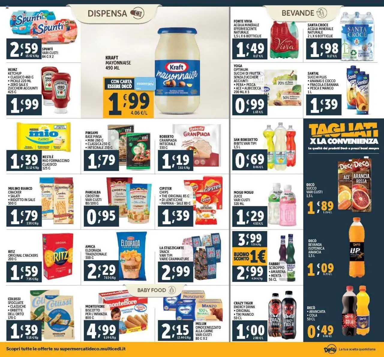 Volantino Decò del 08.08.2025 | Pagina: 16 | Prodotti: Ketchup, Sale, Prosciutto, Arancia