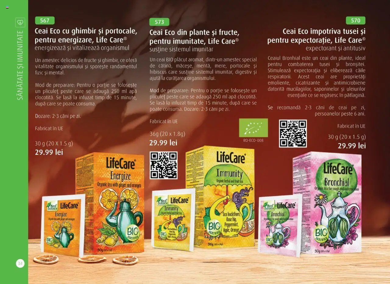 Life Care catalog - Aprilie/Octombrie – valabil de la 01.04.2025 | Pagină: 36 | Produse: Şerit ödül, Pește, Ceai, Apă
