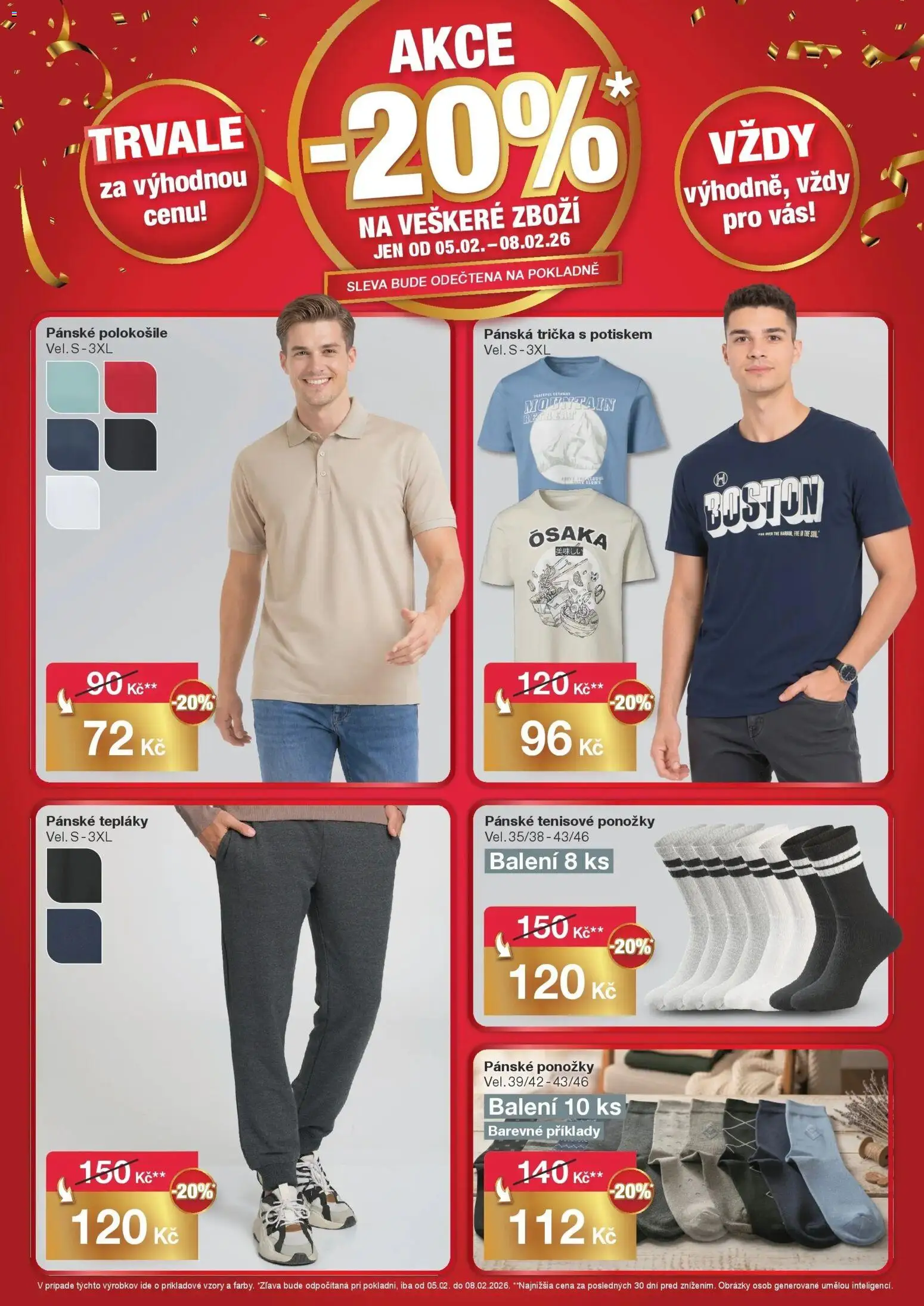 Woolworth leták od 05.02.2026 | Strana: 4 | Produkty: Ponožky, Tepláky, Trička