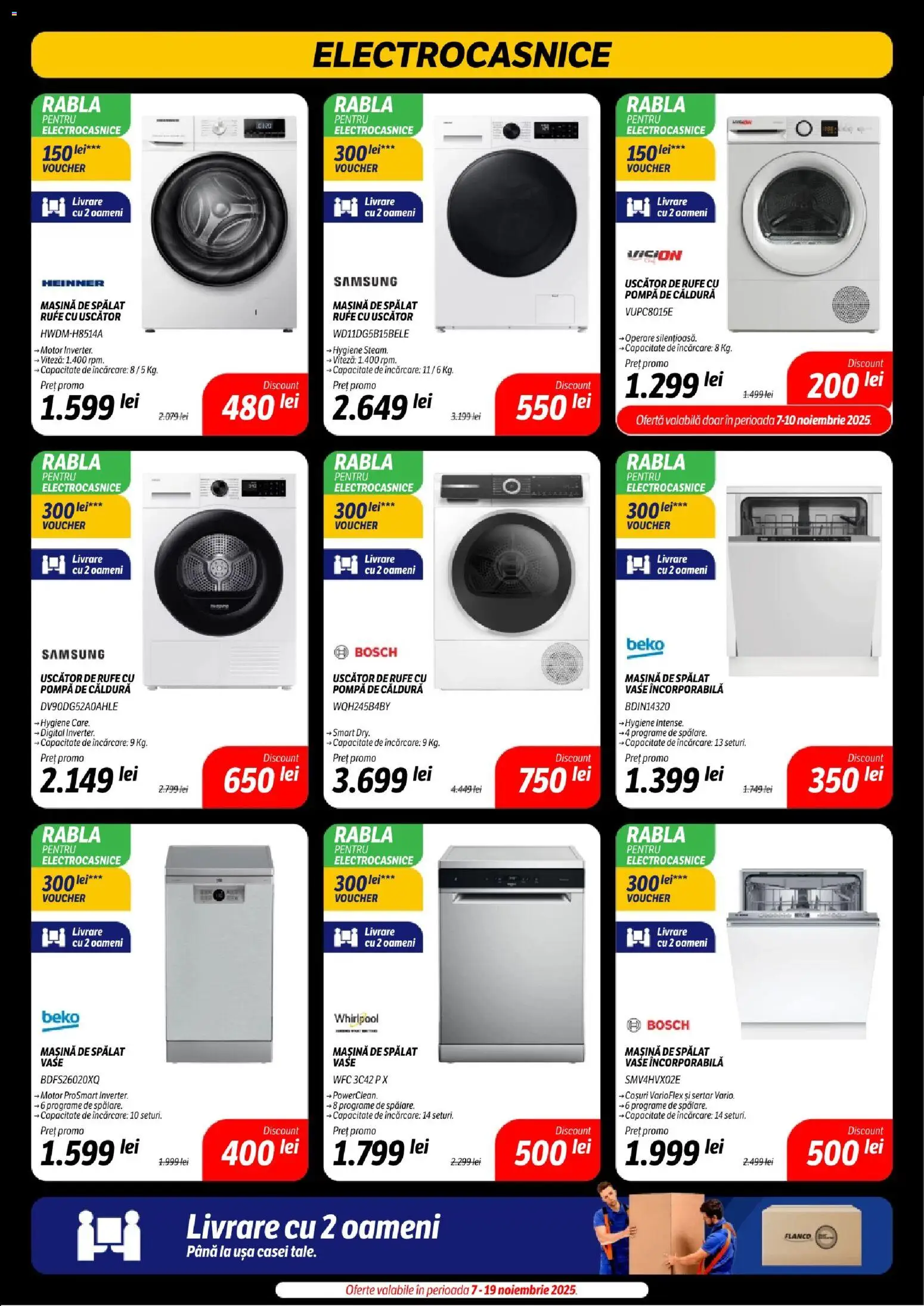 Noul catalog Flanco – valabil de la 07.11.2025 | Pagină: 27 | Produse: Mașină De Spălat, Uscător, Mașină De Spălat Vase, Ușă
