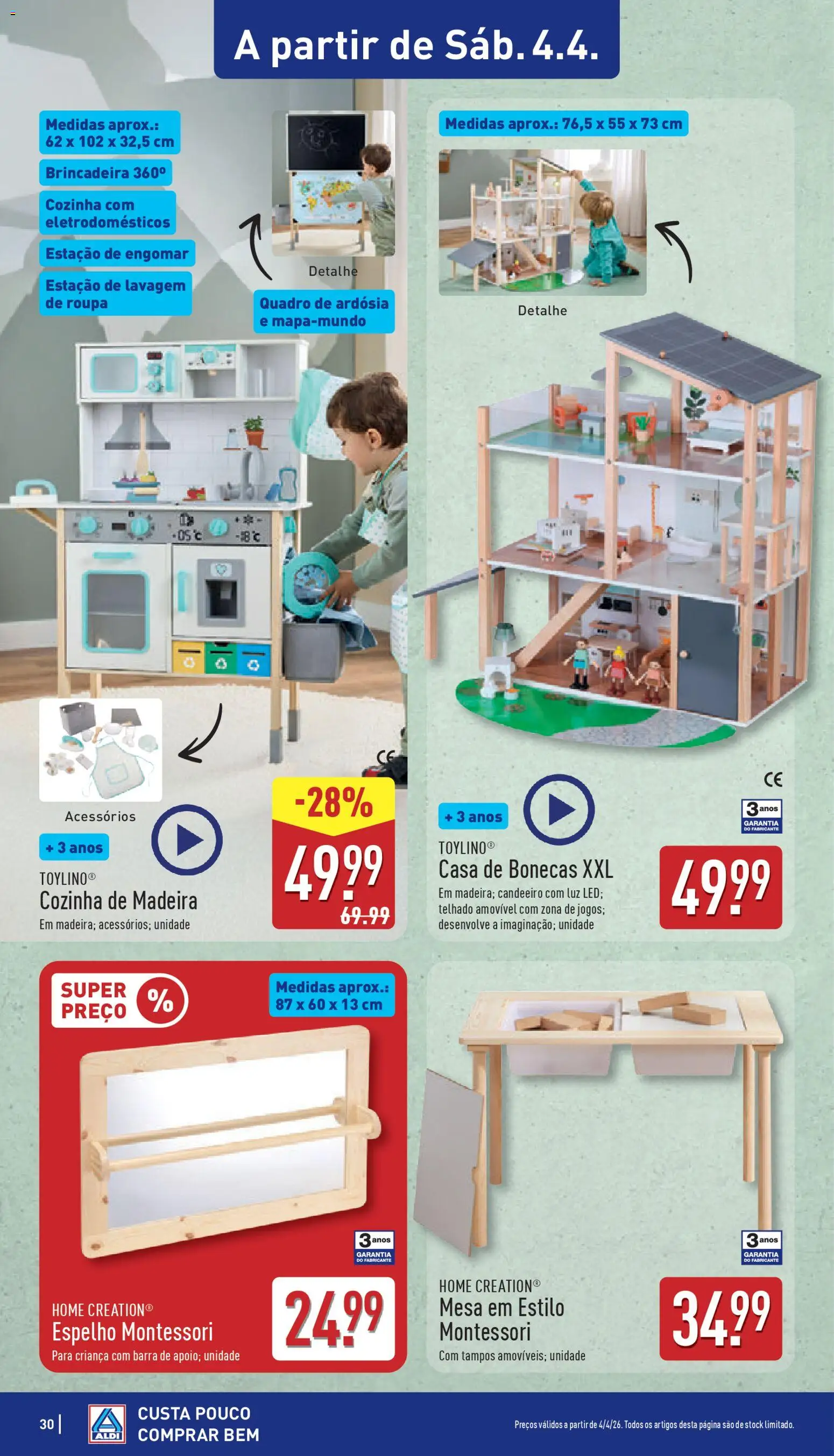 Aldi folheto │ válido de 30.03.2026 | Página: 30 | Produtos: Candeeiro, Quadro, Mesa, Espelho