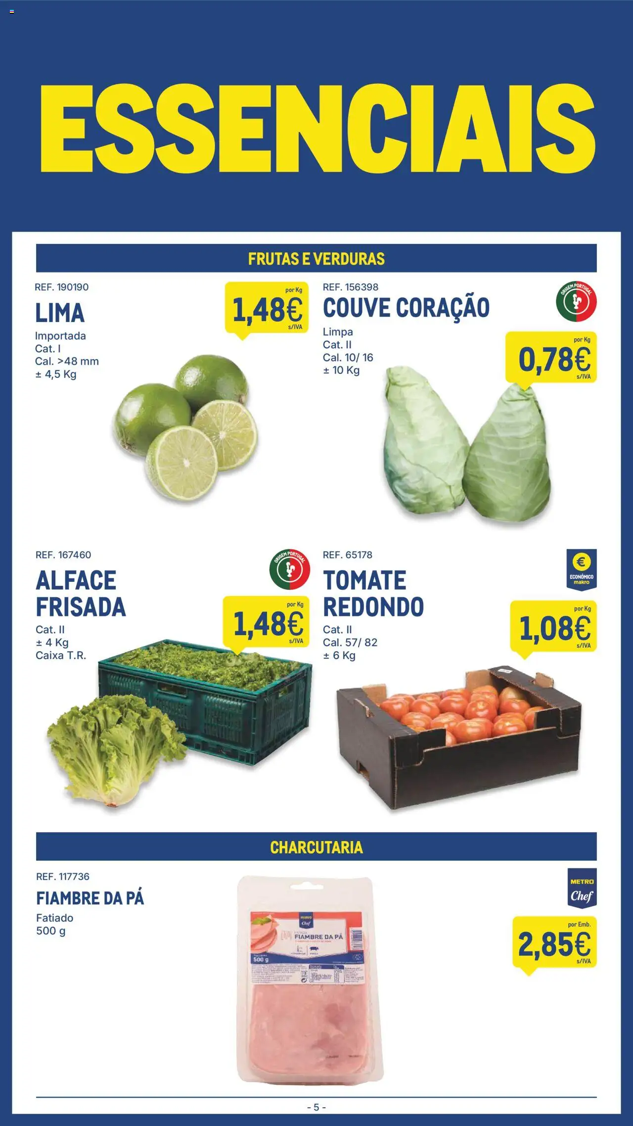 Makro folheto │ válido de 09.09.2025 | Página: 5 | Produtos: Caixa, Tomate, Pá, Couve