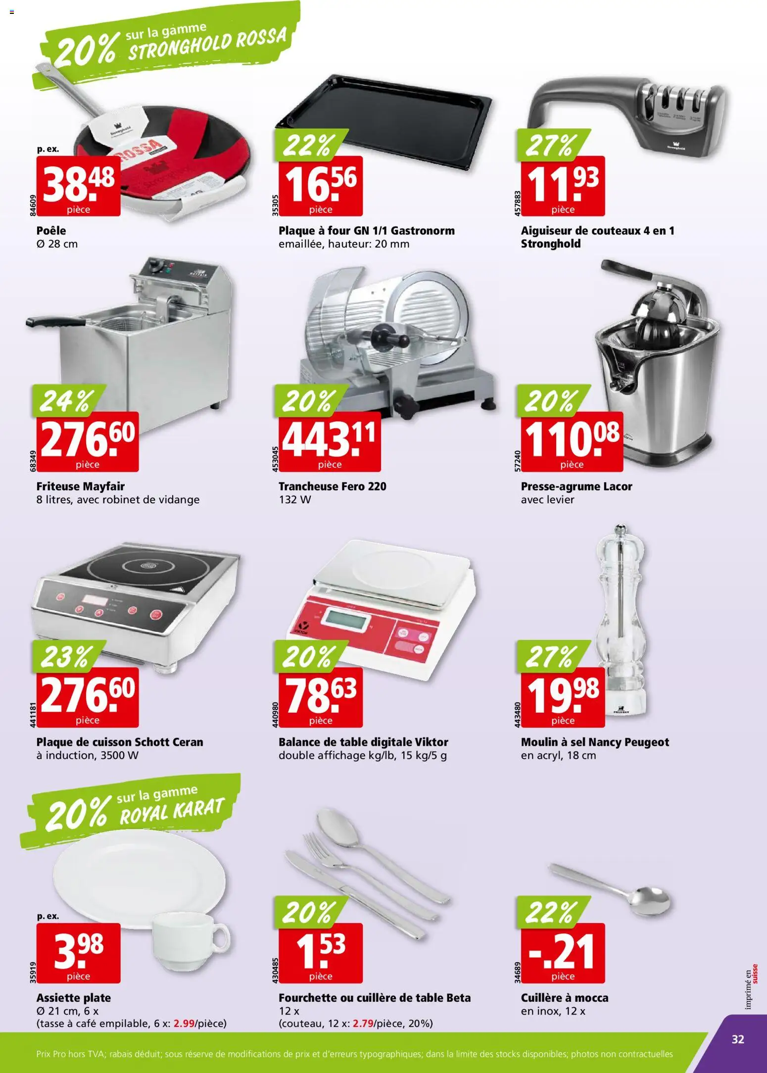 Aligro Aktionen Chavannes, Matran, Genève, Sion – gültig ab 19.01.2026 | Seite: 32 | Produkte: Friteuse