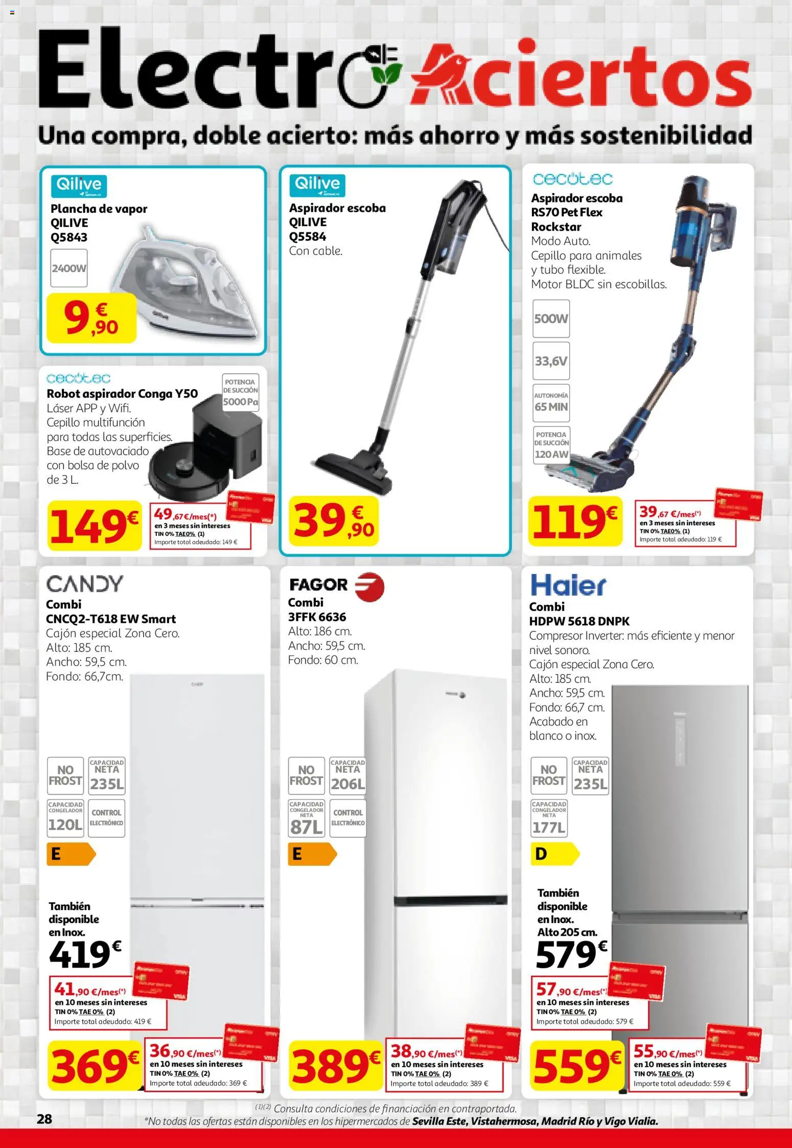 Alcampo - HG Catalán  │ válido desde el 12.02.2026 | Página: 28 | Productos: Cepillo, Congelador, Plancha, Aspirador