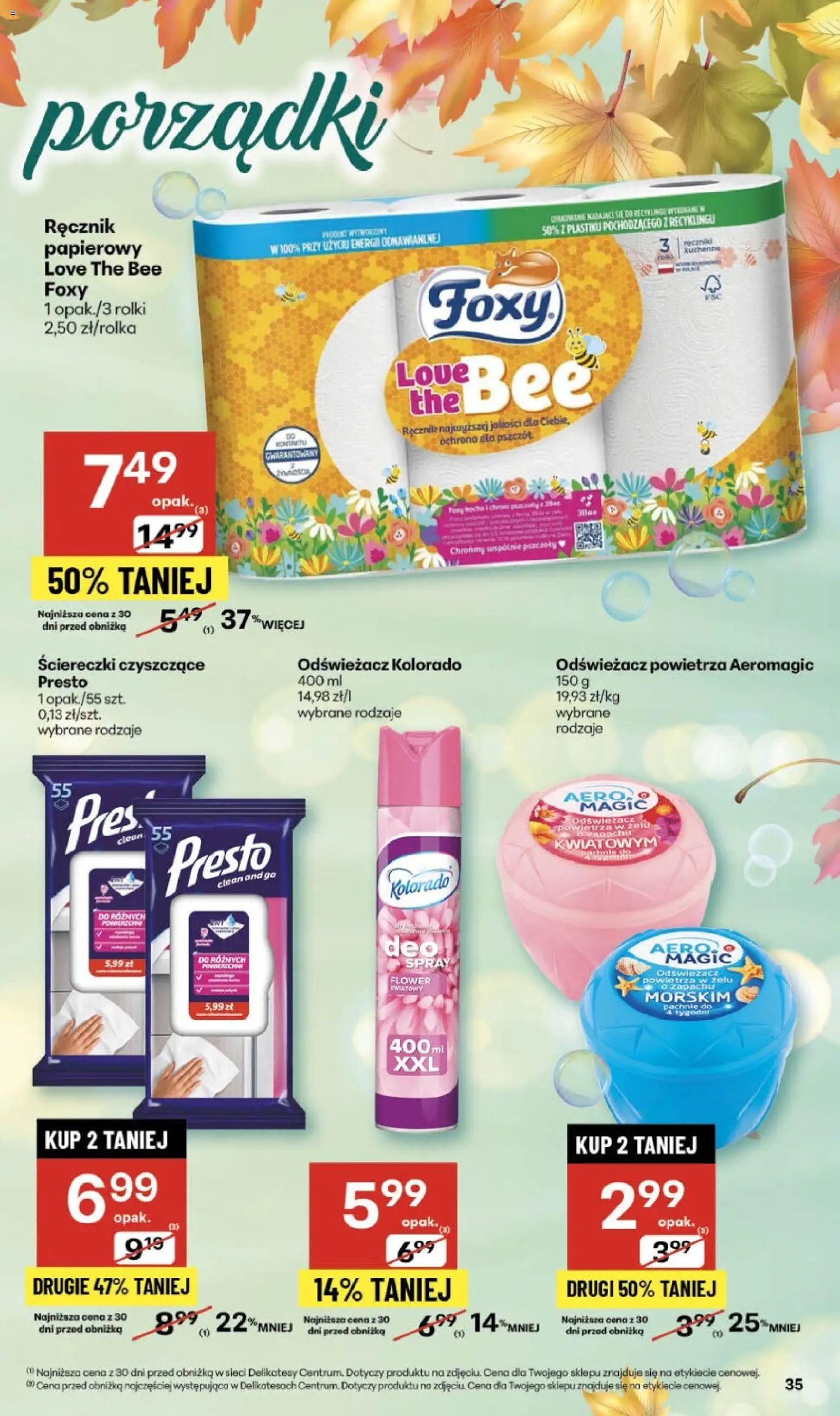 Delikatesy Centrum Gazetka od 06.11.2025 | Strona: 35 | Produkty: Odświeżacz, Rolki, Odświeżacz powietrza, Delikatesy
