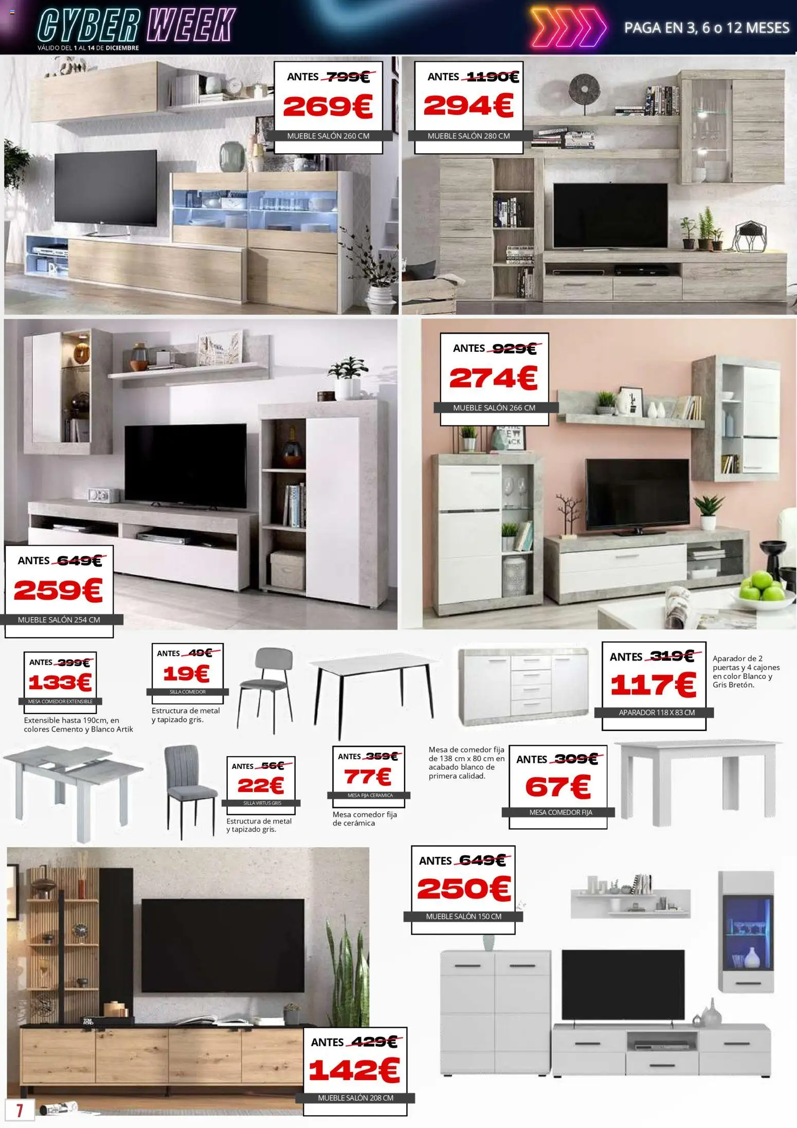 Atrapa Muebles - folleto │ válido desde el 01.12.2025 | Página: 7 | Productos: Mesa, Silla, Aparador
