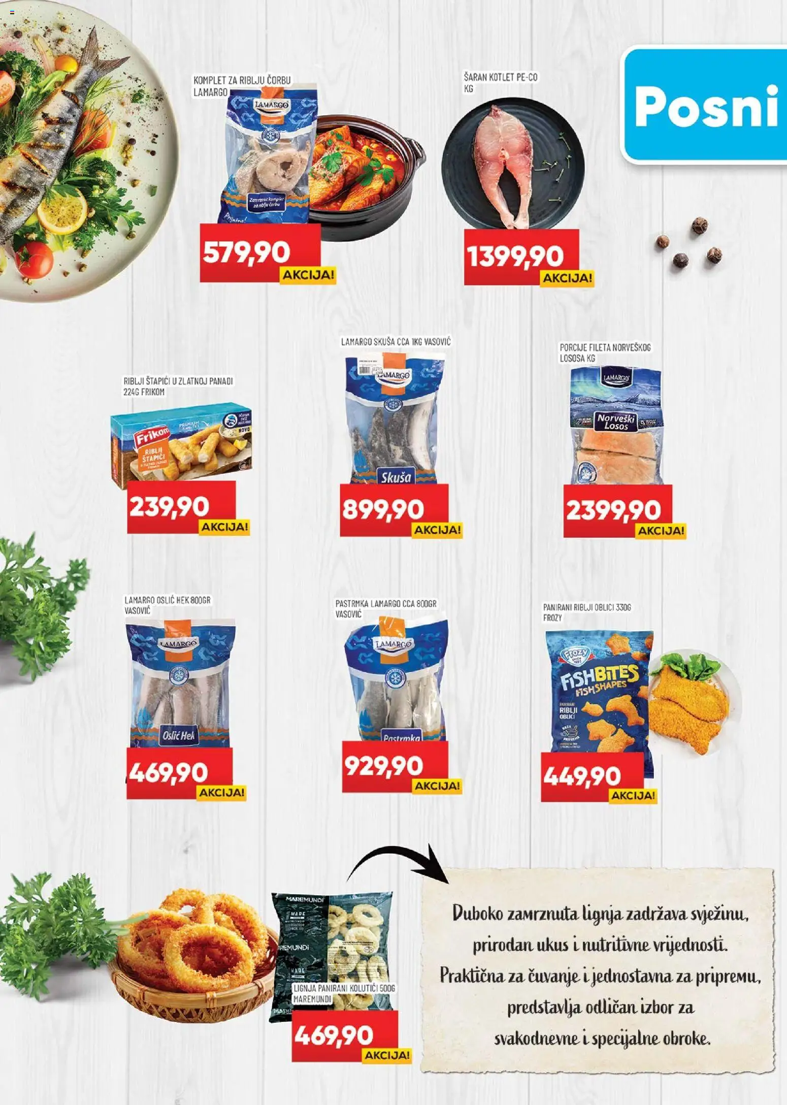 Medius katalog - važi od 24.03.2026 | Strana: 8 | Proizvode: Riblji štapići, Skuša, Oslić, Losos