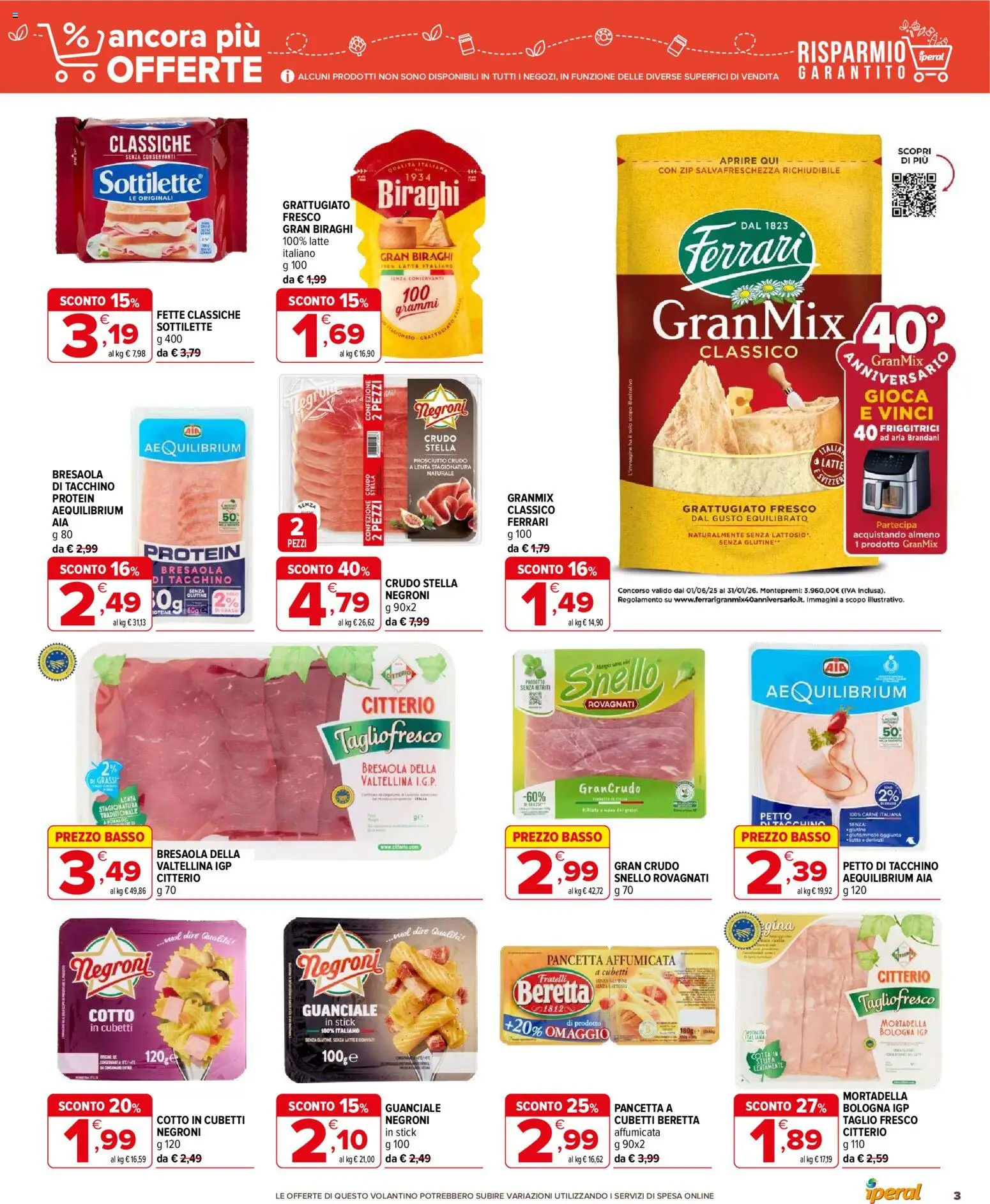 Volantino Iperal del 27.11.2025 | Pagina: 3 | Prodotti: Pancetta, Tacchino, Latte, Prosciutto