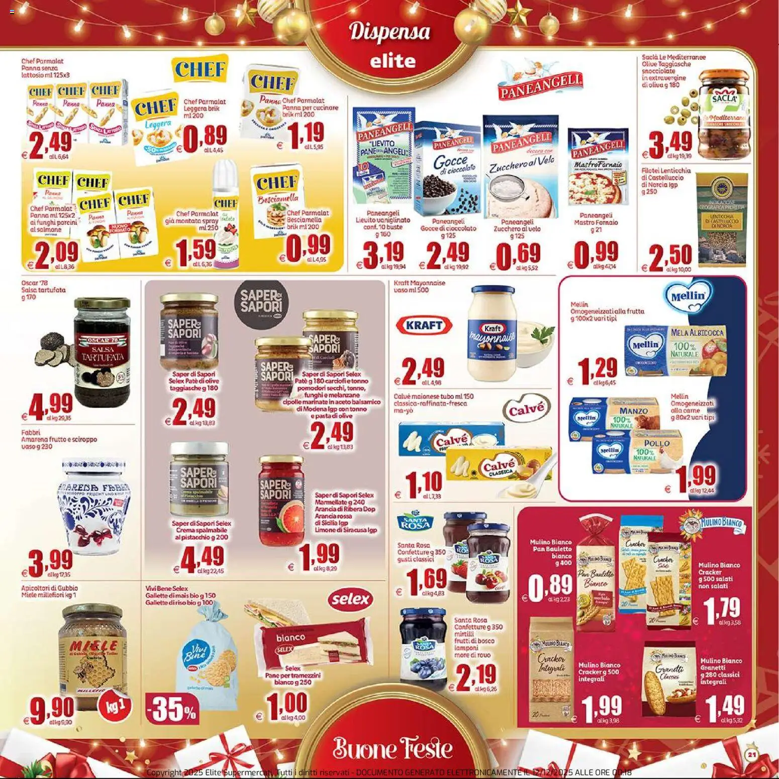 Volantino Elite Supermercati del 12.12.2025 | Pagina: 21 | Prodotti: Manzo, Carciofi, Miele, Vaso