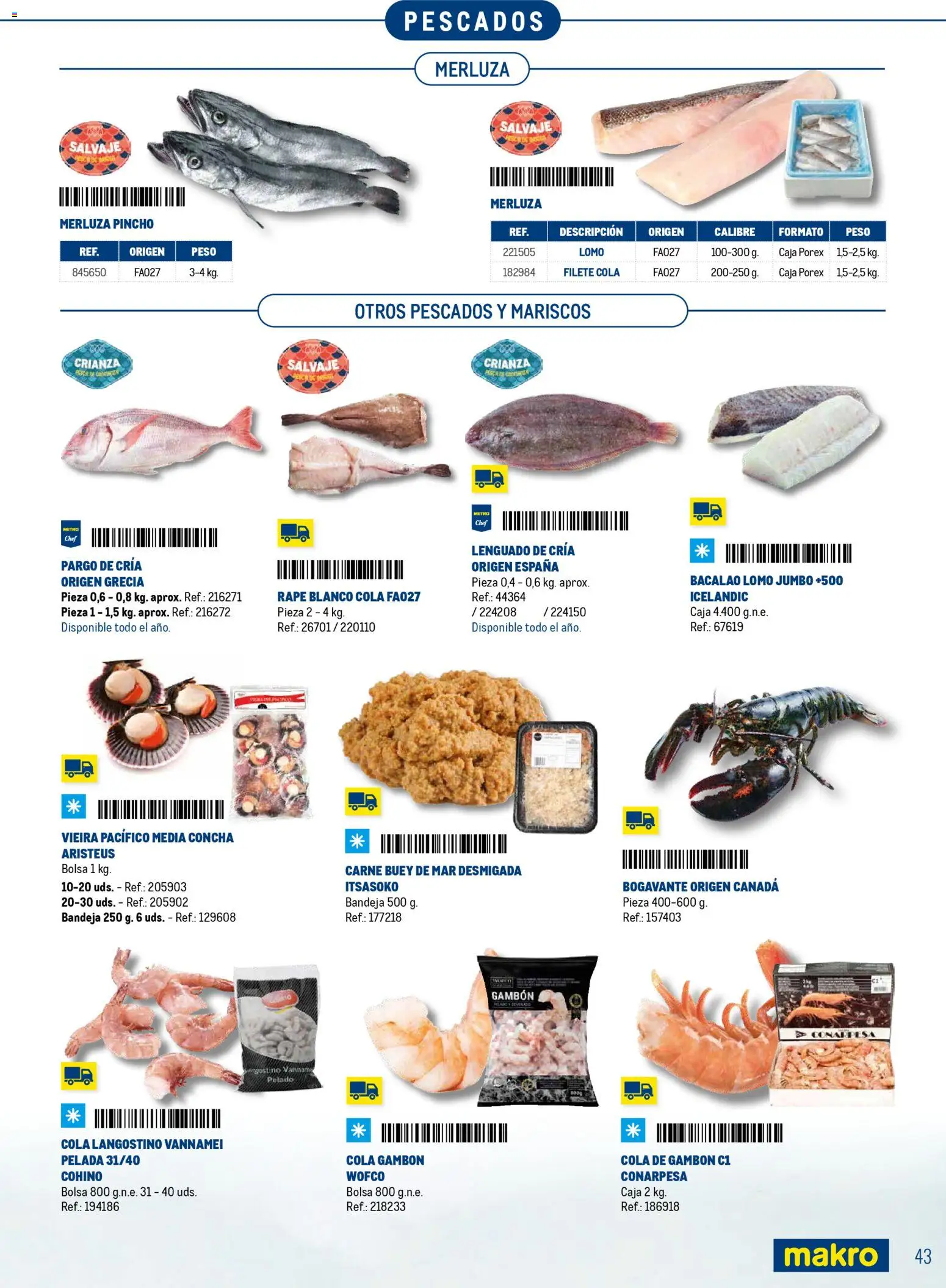 Makro Especial Catering Prat │ válido desde el 16.03.2026 | Página: 43 | Productos: Filete, Bandeja, Caja, Langostino