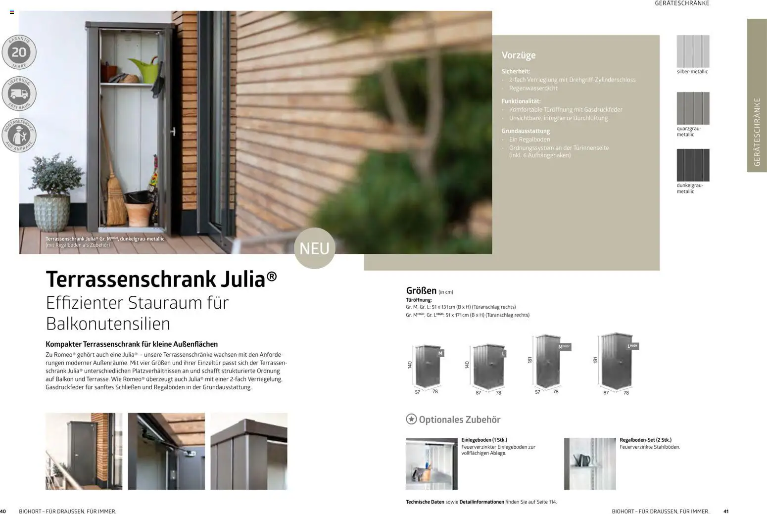 Dehner  Biohort – Metall für Garten & Terrasse gültig ab 05.01.2026 | Seite: 21 | Produkte: Schrank