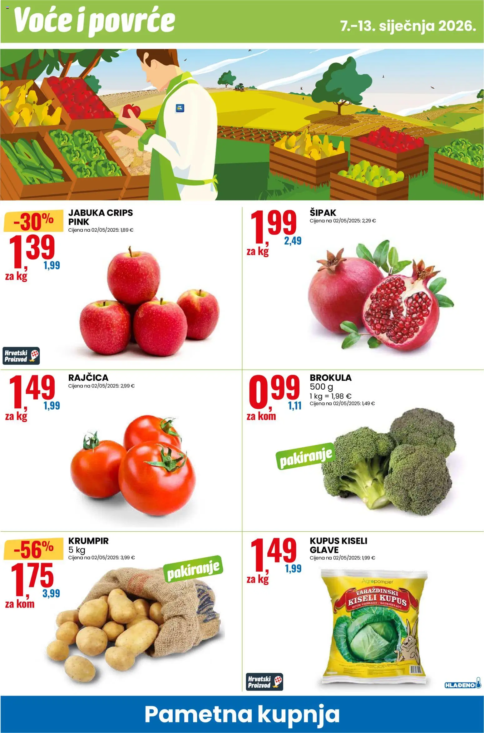 Eurospin katalog | vrijedi od 07.01.2026 | Stranica: 10 | Proizvodi: Povrće, Kupus, Rajčica, Jabuka